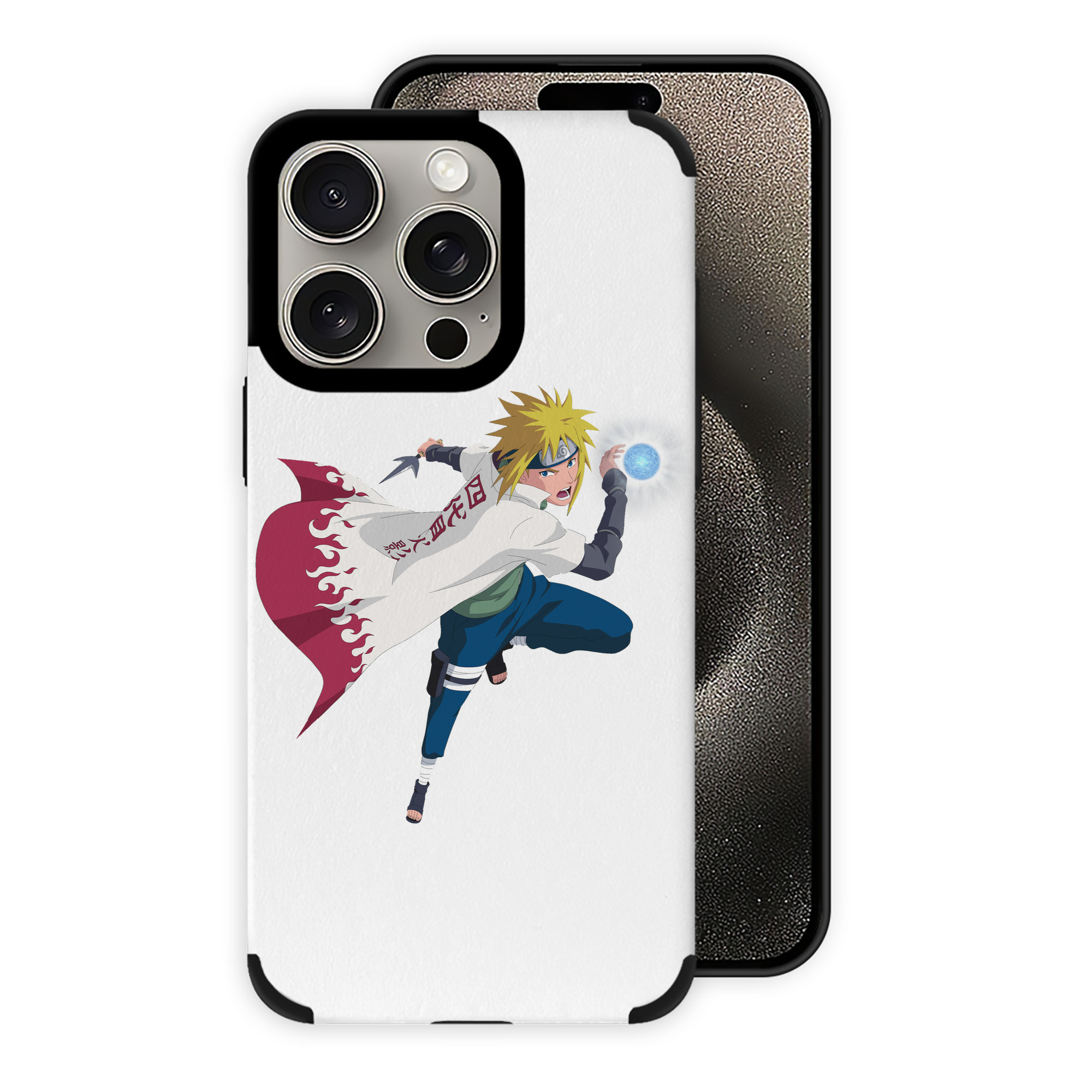 （画像用） NARUTO -ナルト- 波風 ミナト Namikaze Minato 【iPhone15ProMax対応】 PUレザー スマホケース 耐衝撃＆黄変防止