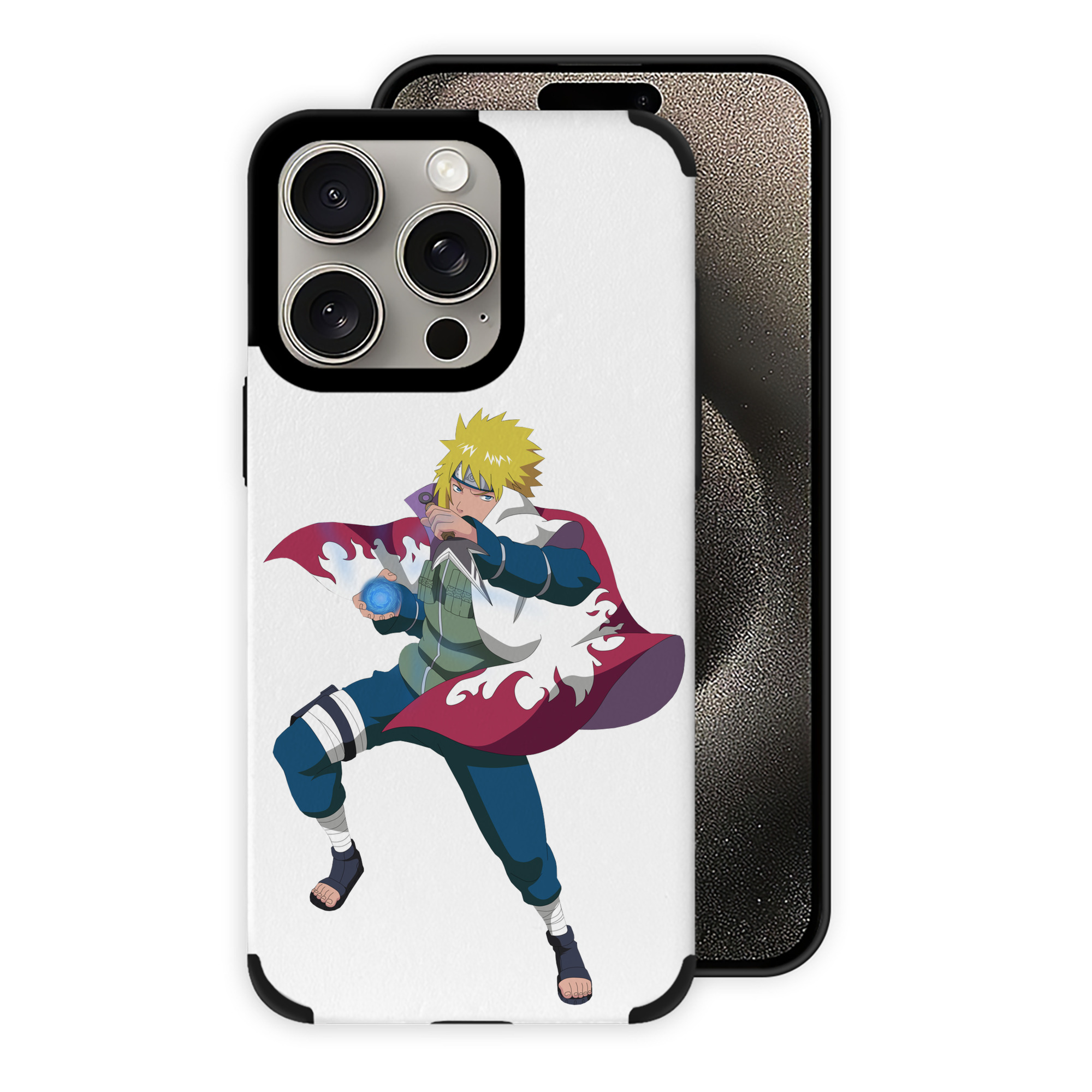（画像用） NARUTO -ナルト- 波風 ミナト Namikaze Minato 【iPhone15ProMax対応】 PUレザー スマホケース 耐衝撃＆黄変防止