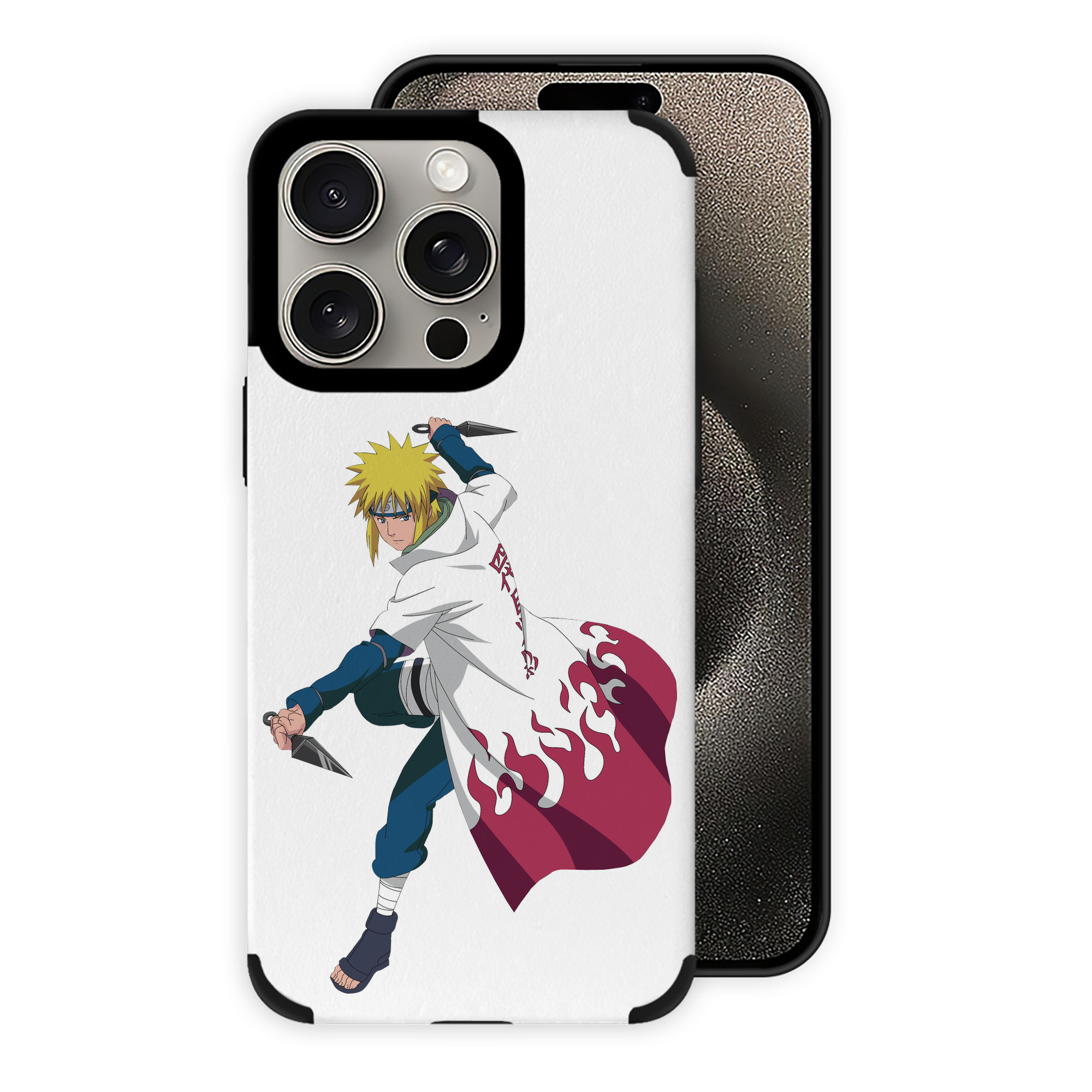 （画像用） NARUTO -ナルト- 波風 ミナト Namikaze Minato 【iPhone15ProMax対応】 PUレザー スマホケース 耐衝撃＆黄変防止