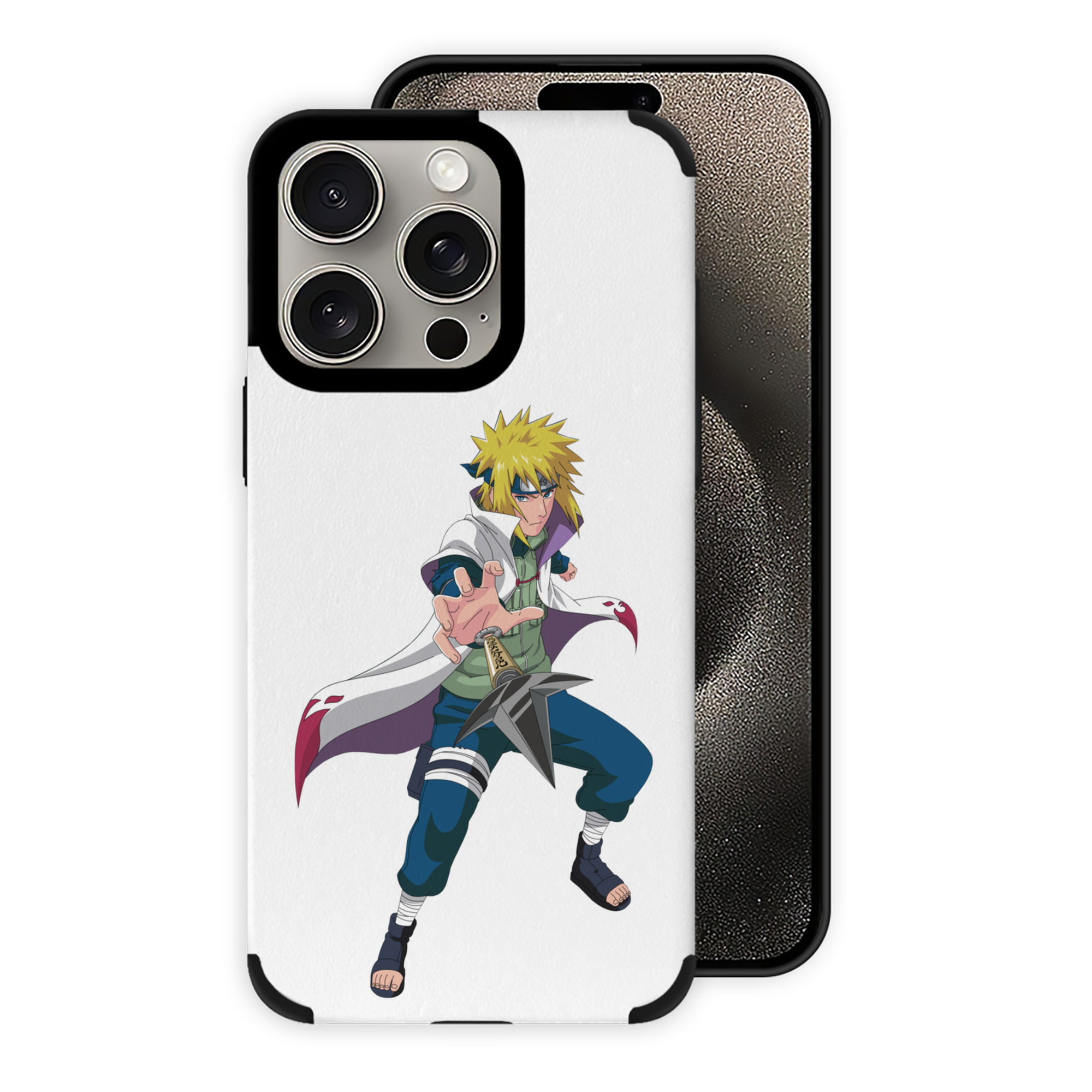 （画像用） NARUTO -ナルト- 波風 ミナト Namikaze Minato 【iPhone15ProMax対応】 PUレザー スマホケース 耐衝撃＆黄変防止