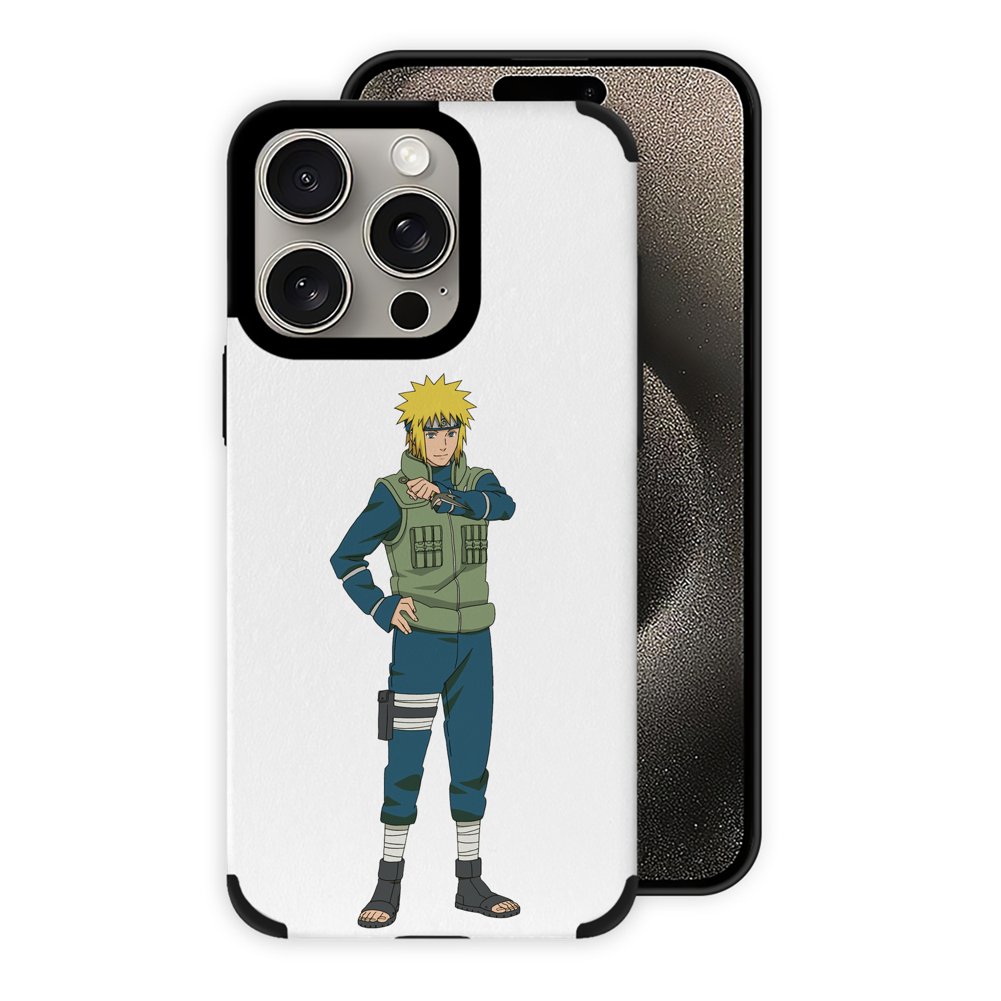 （画像用） NARUTO -ナルト- 波風 ミナト Namikaze Minato 【iPhone15ProMax対応】 PUレザー スマホケース 耐衝撃＆黄変防止