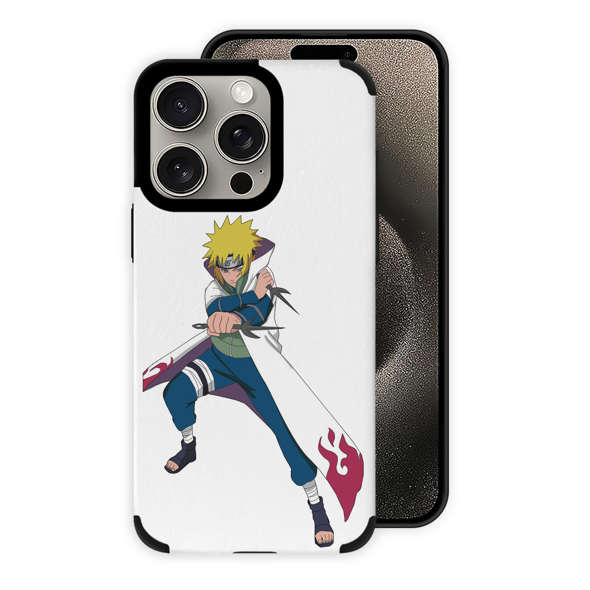 （画像用） NARUTO -ナルト- 波風 ミナト Namikaze Minato 【iPhone15ProMax対応】 PUレザー スマホケース 耐衝撃＆黄変防止