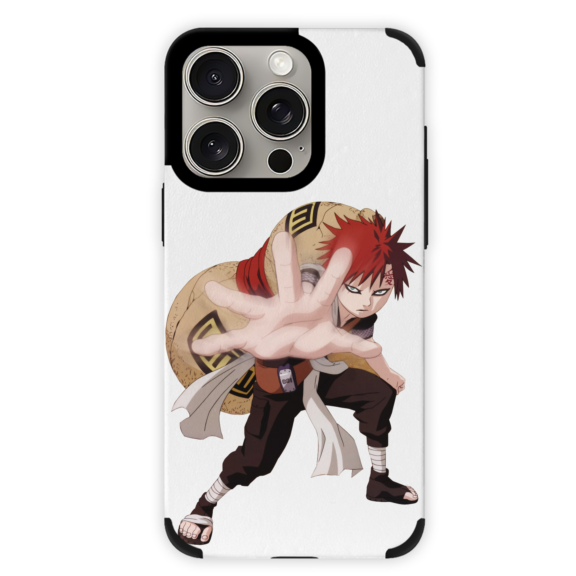 （画像用） NARUTO -ナルト- ガアラ Gaara 【iPhone15ProMax対応】 PUレザー スマホケース 耐衝撃＆黄変防止