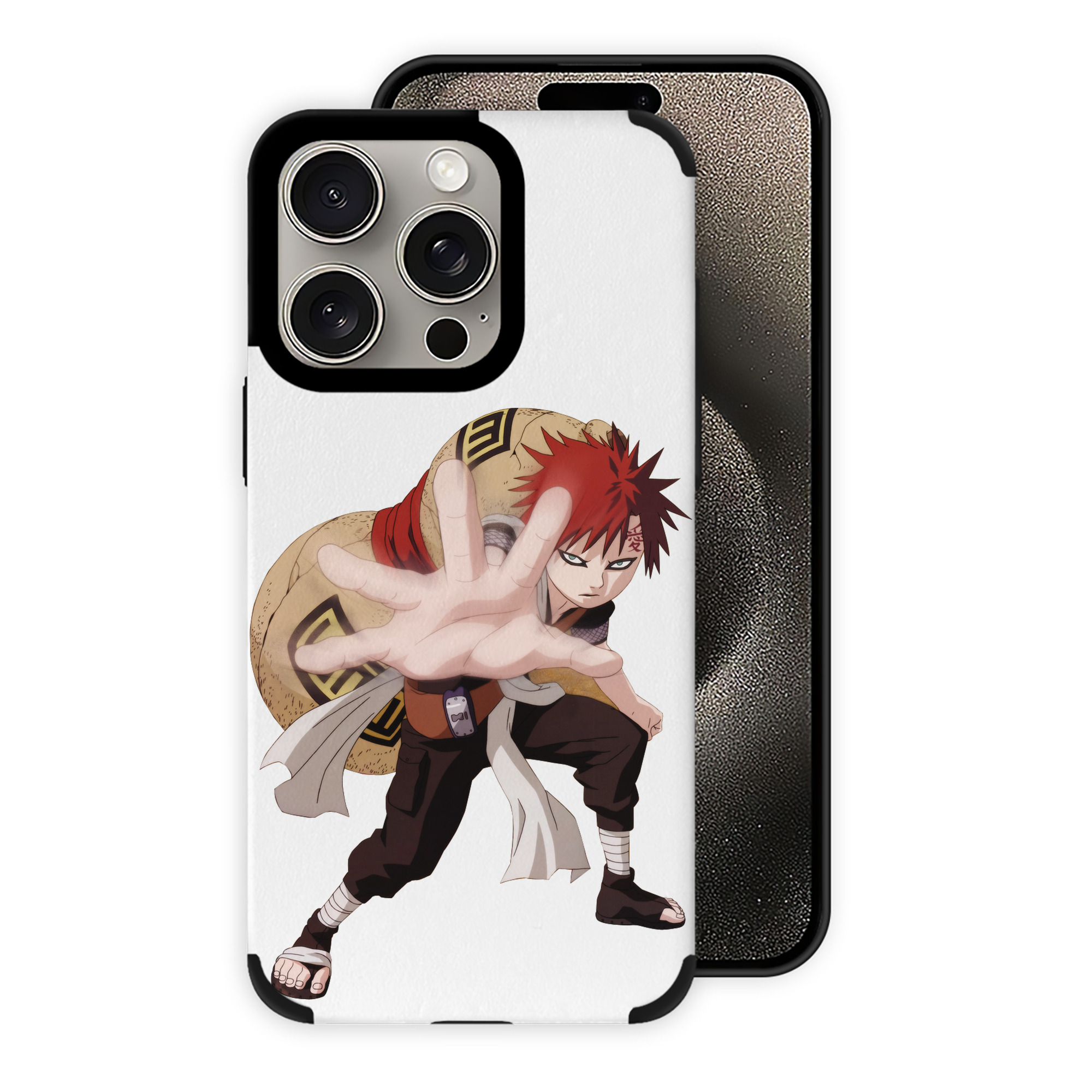 （画像用） NARUTO -ナルト- ガアラ Gaara 【iPhone15ProMax対応】 PUレザー スマホケース 耐衝撃＆黄変防止