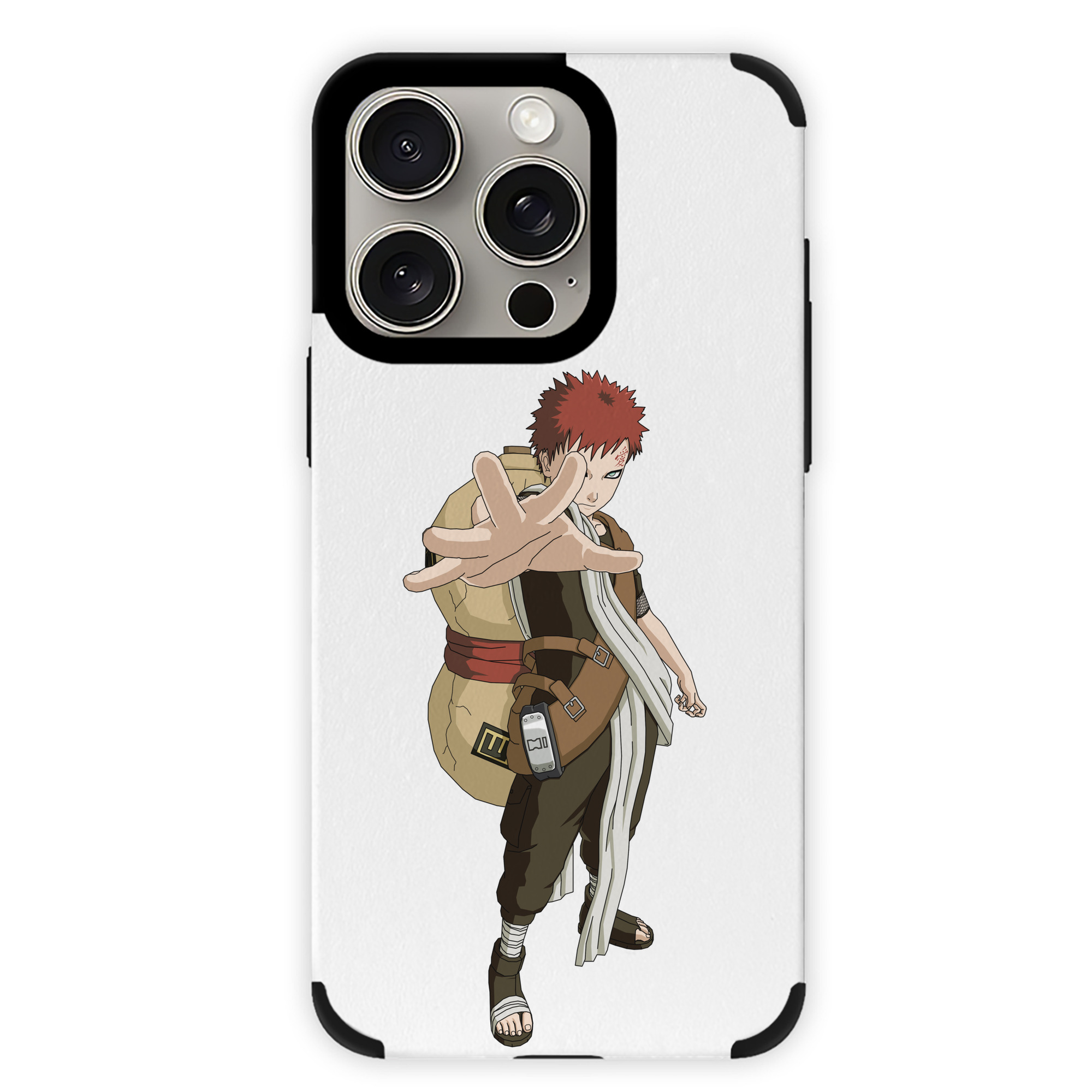 （画像用） NARUTO -ナルト- ガアラ Gaara 【iPhone15ProMax対応】 PUレザー スマホケース 耐衝撃＆黄変防止