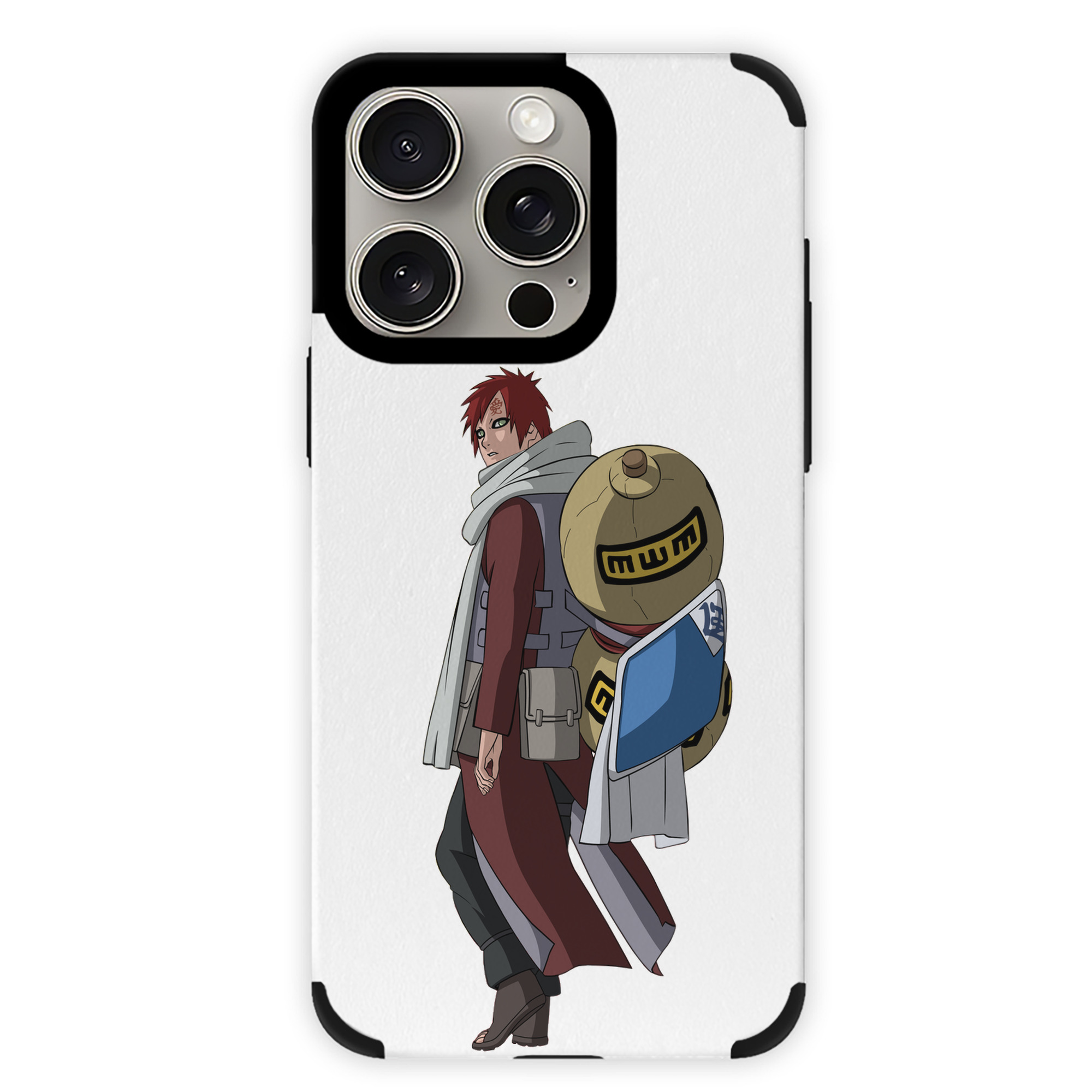（画像用） NARUTO -ナルト- ガアラ Gaara 【iPhone15ProMax対応】 PUレザー スマホケース 耐衝撃＆黄変防止
