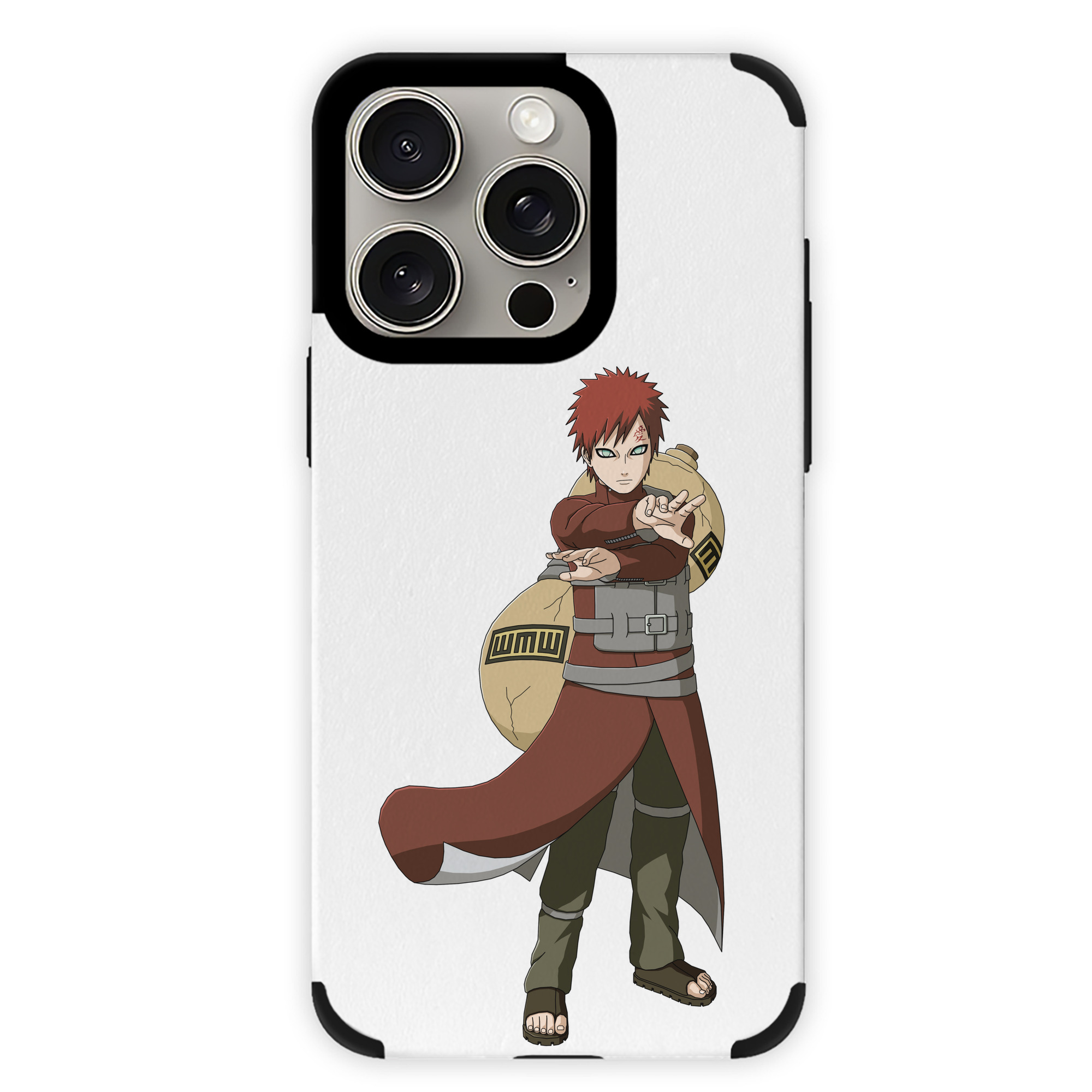 （画像用） NARUTO -ナルト- ガアラ Gaara 【iPhone15ProMax対応】 PUレザー スマホケース 耐衝撃＆黄変防止