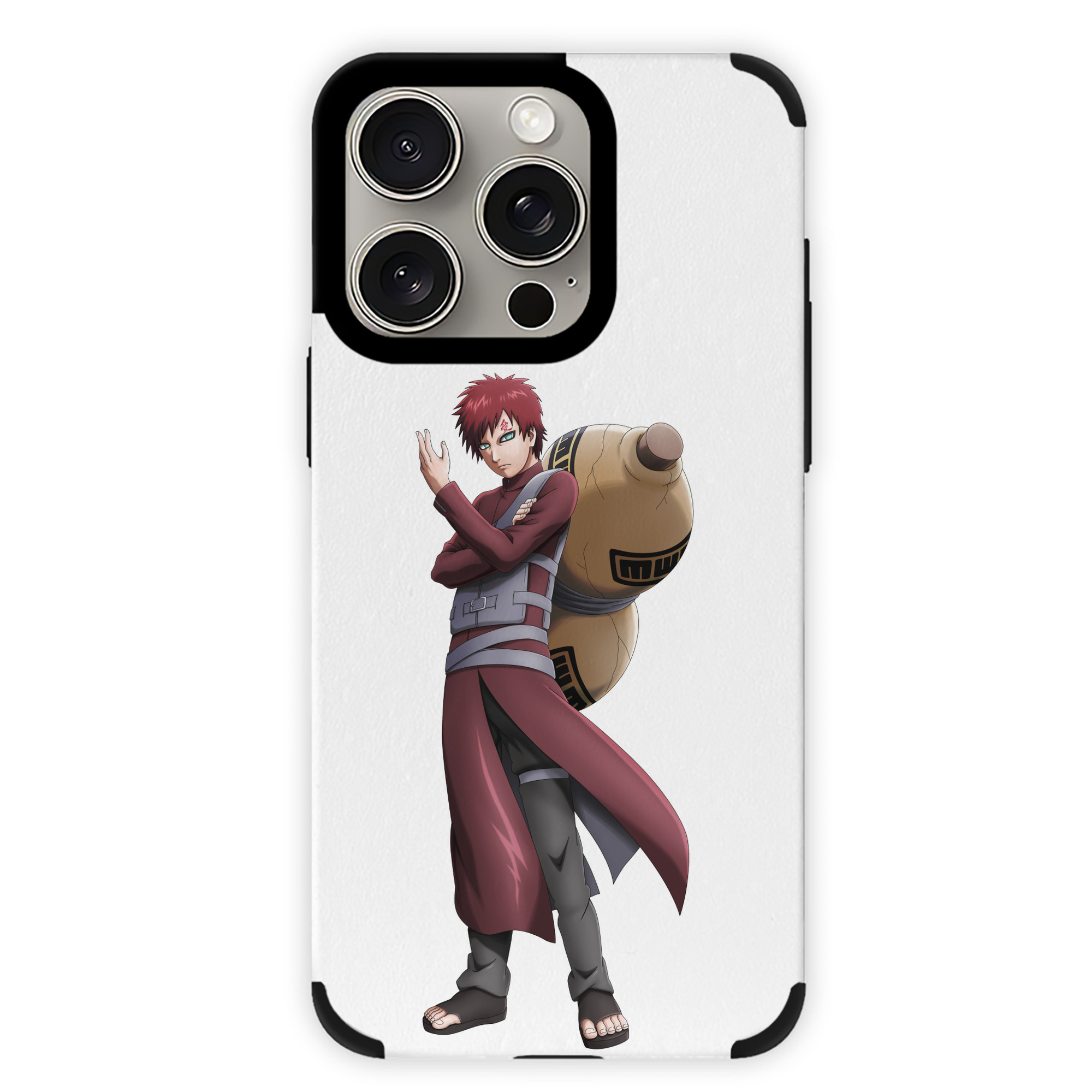 （画像用） NARUTO -ナルト- ガアラ Gaara 【iPhone15ProMax対応】 PUレザー スマホケース 耐衝撃＆黄変防止