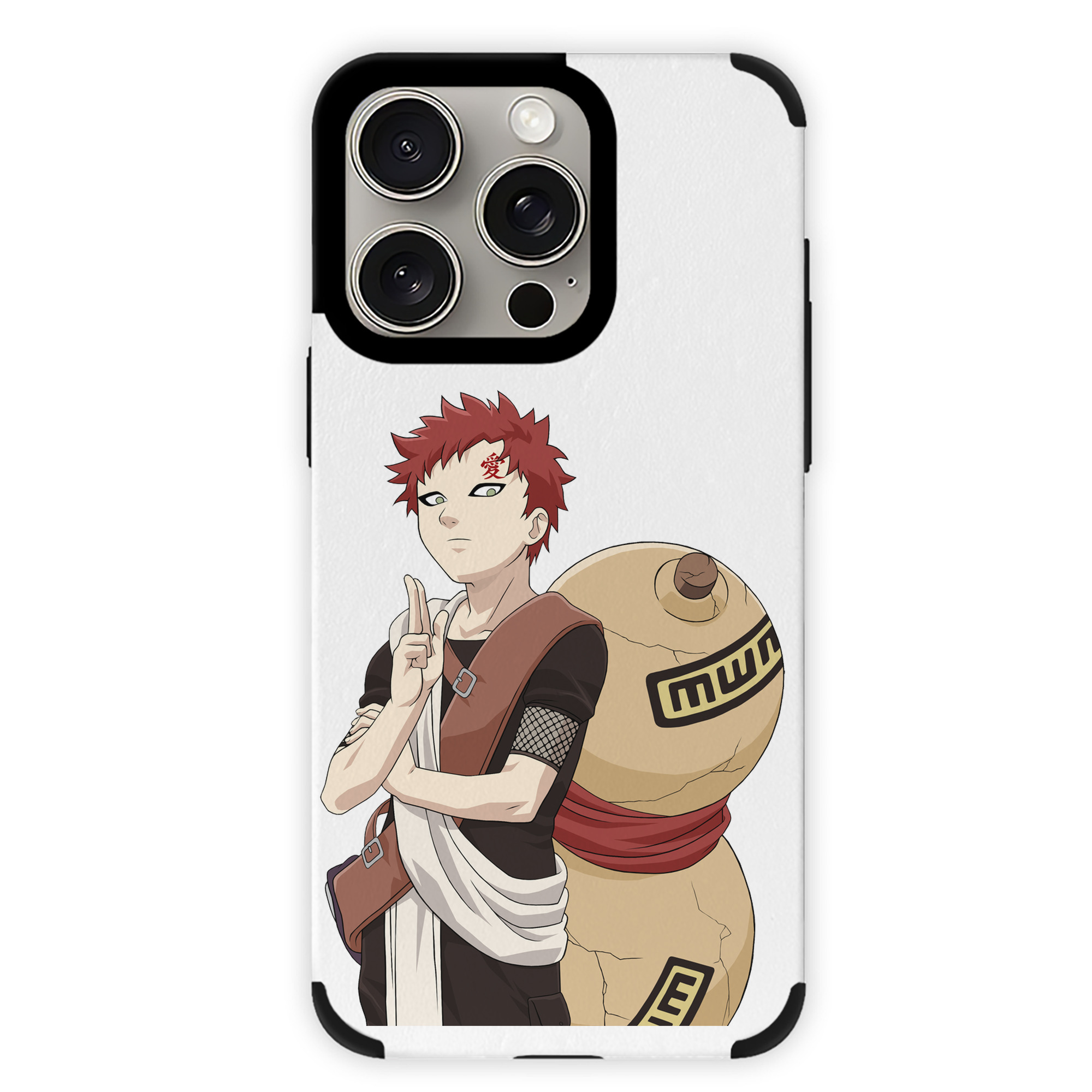 （画像用） NARUTO -ナルト- ガアラ Gaara 【iPhone15ProMax対応】 PUレザー スマホケース 耐衝撃＆黄変防止