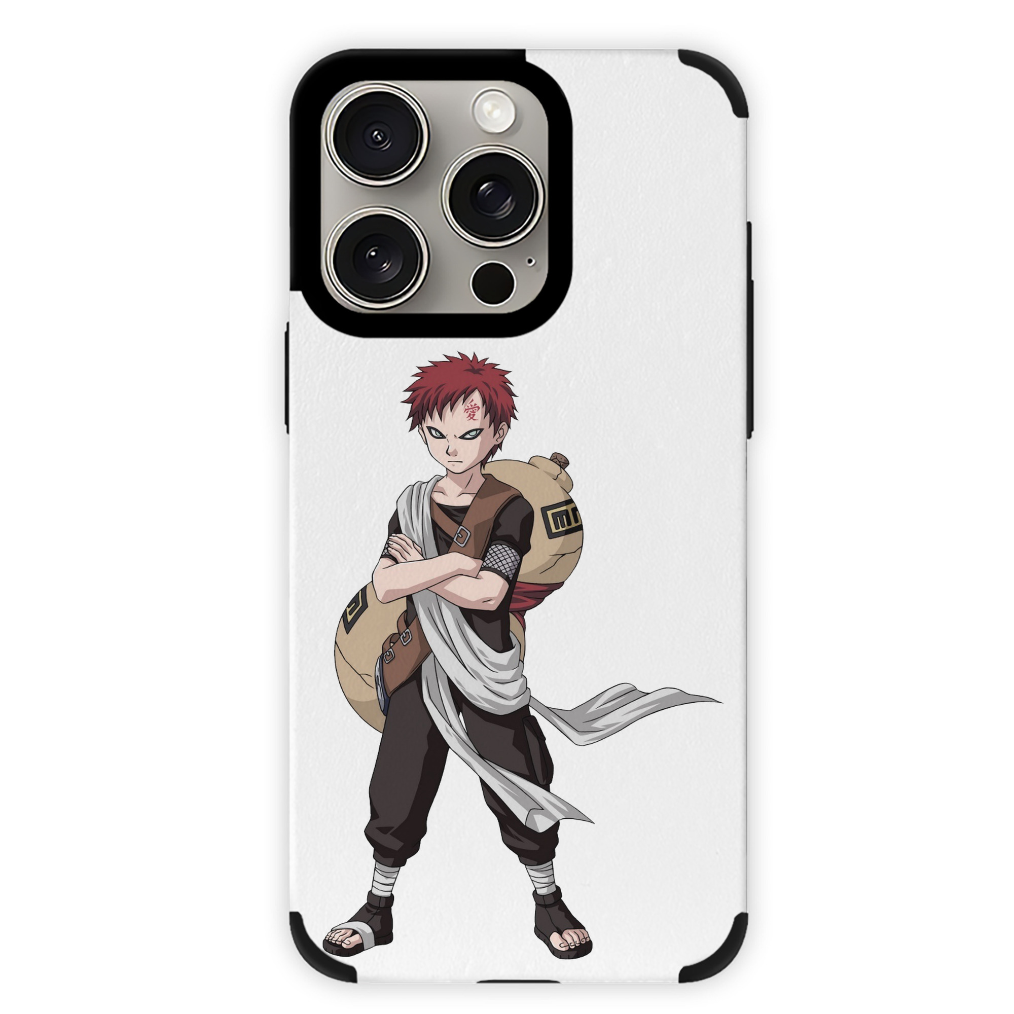 （画像用） NARUTO -ナルト- ガアラ Gaara 【iPhone15ProMax対応】 PUレザー スマホケース 耐衝撃＆黄変防止