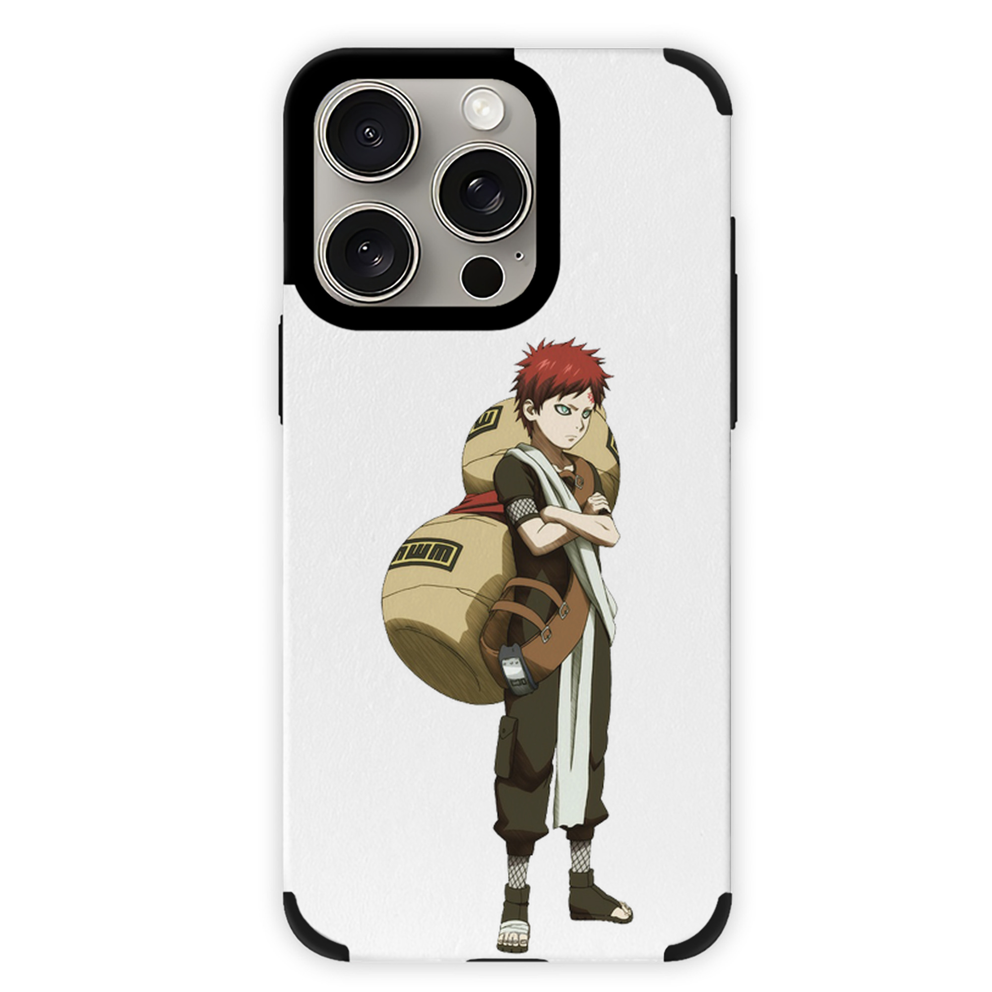 （画像用） NARUTO -ナルト- ガアラ Gaara 【iPhone15ProMax対応】 PUレザー スマホケース 耐衝撃＆黄変防止