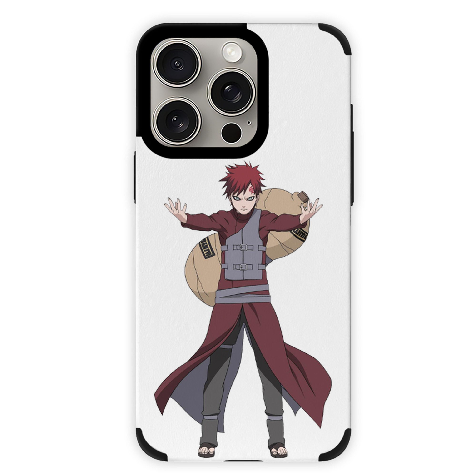 （画像用） NARUTO -ナルト- ガアラ Gaara 【iPhone15ProMax対応】 PUレザー スマホケース 耐衝撃＆黄変防止