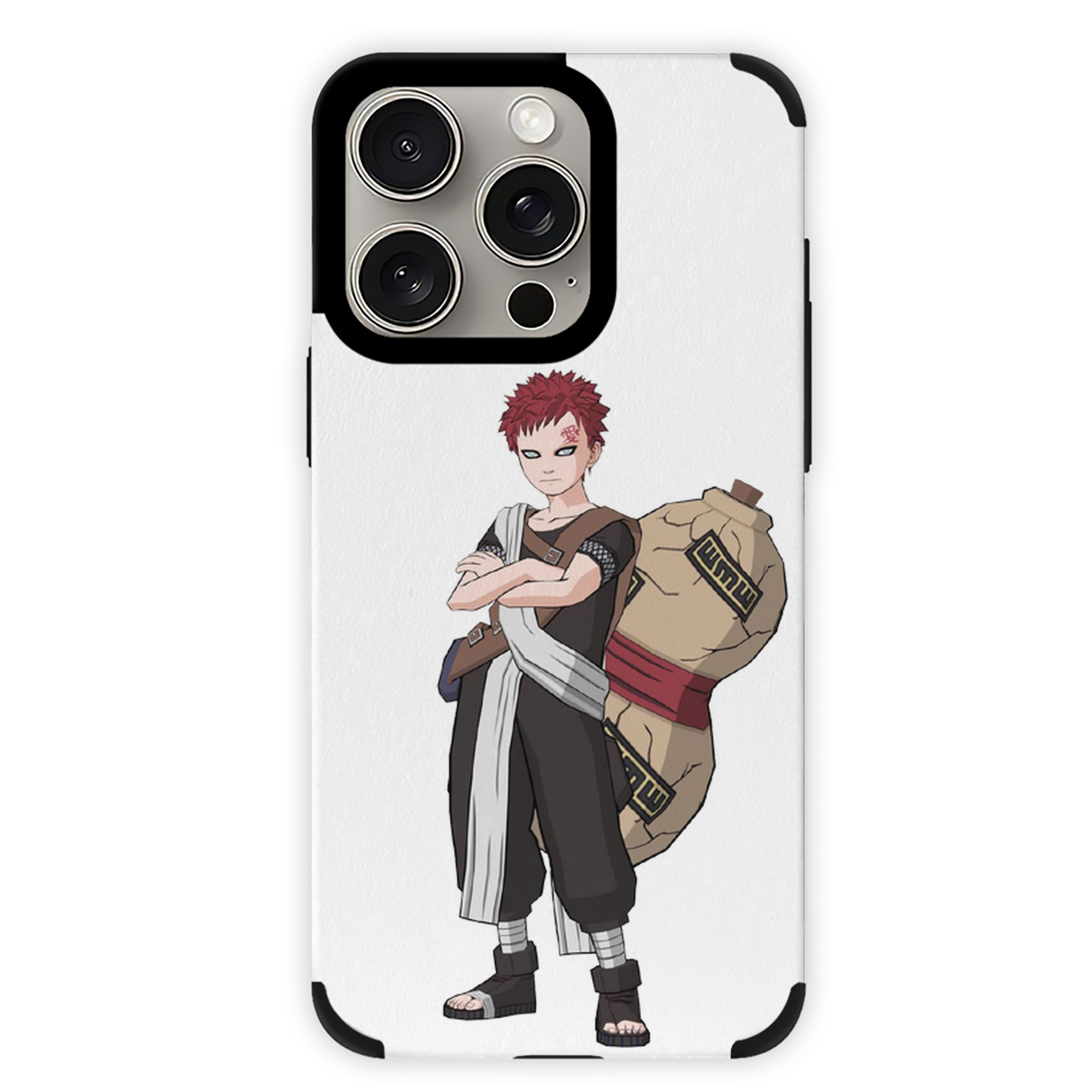 （画像用） NARUTO -ナルト- ガアラ Gaara 【iPhone15ProMax対応】 PUレザー スマホケース 耐衝撃＆黄変防止