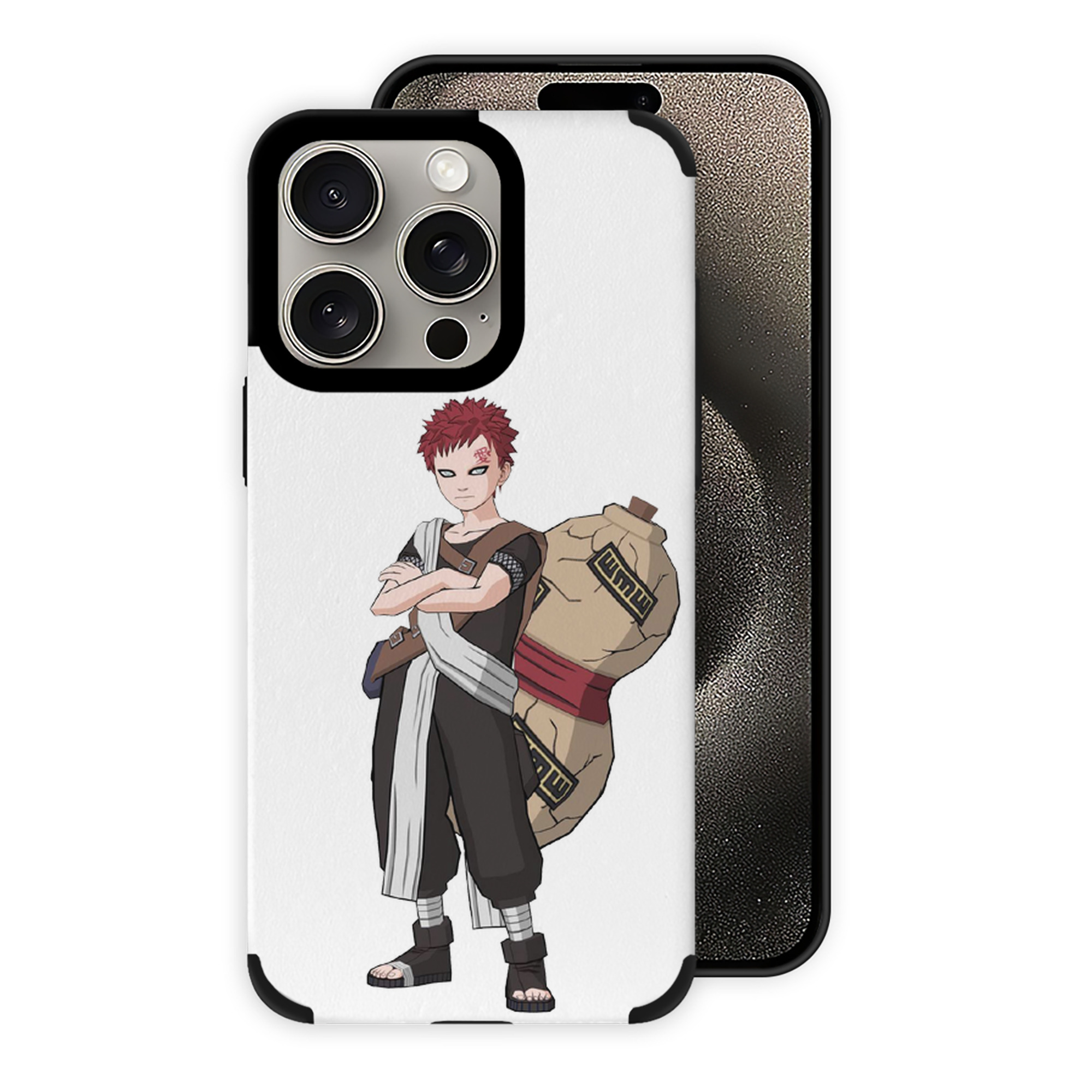 （画像用） NARUTO -ナルト- ガアラ Gaara 【iPhone15ProMax対応】 PUレザー スマホケース 耐衝撃＆黄変防止