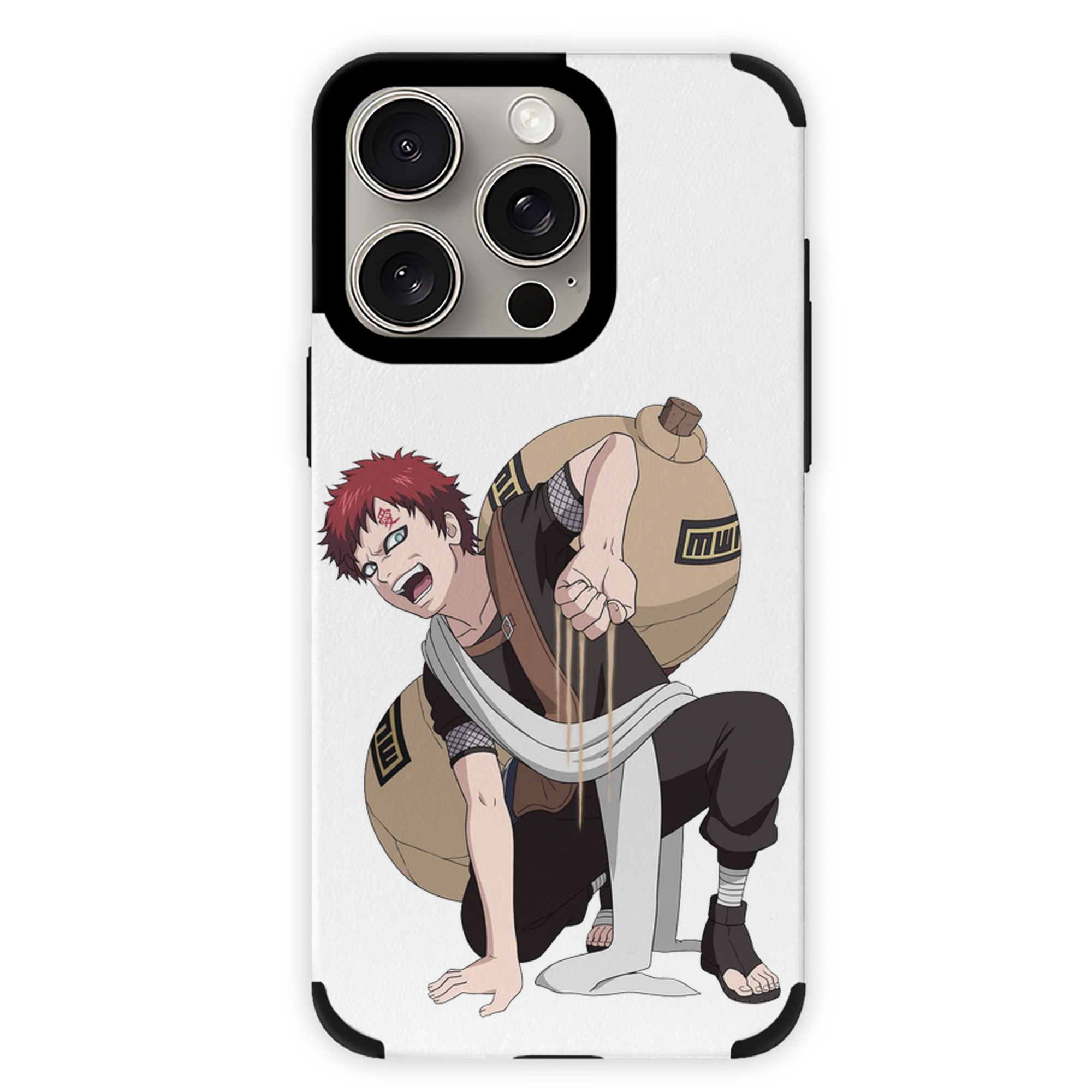 （画像用） NARUTO -ナルト- ガアラ Gaara 【iPhone15ProMax対応】 PUレザー スマホケース 耐衝撃＆黄変防止