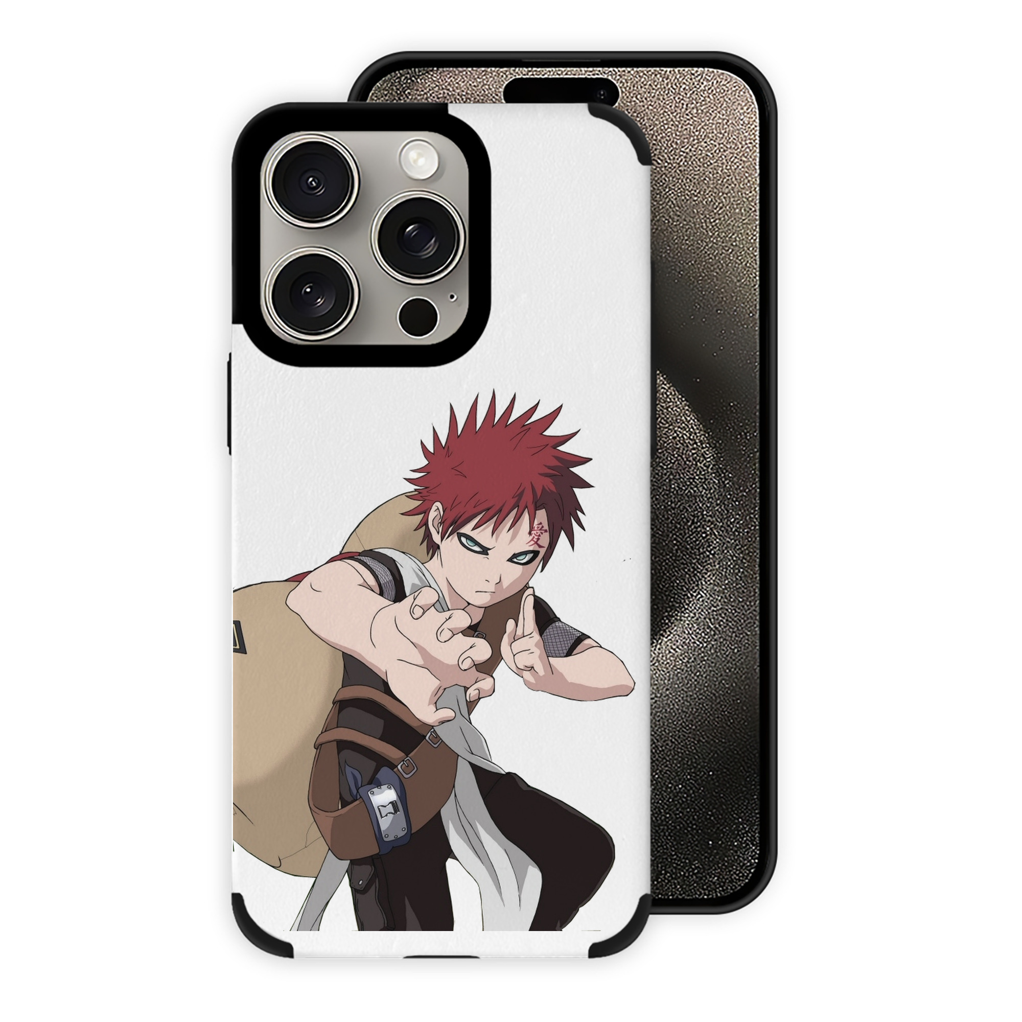 （画像用） NARUTO -ナルト- ガアラ Gaara 【iPhone15ProMax対応】 PUレザー スマホケース 耐衝撃＆黄変防止