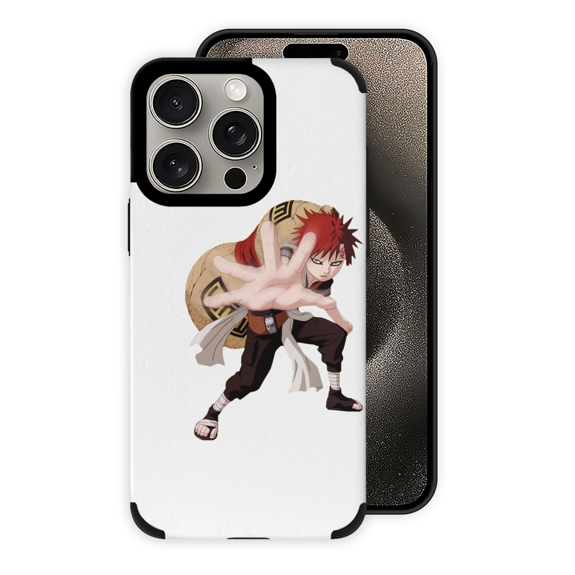 （画像用） NARUTO -ナルト- ガアラ Gaara 【iPhone15ProMax対応】 PUレザー スマホケース 耐衝撃＆黄変防止