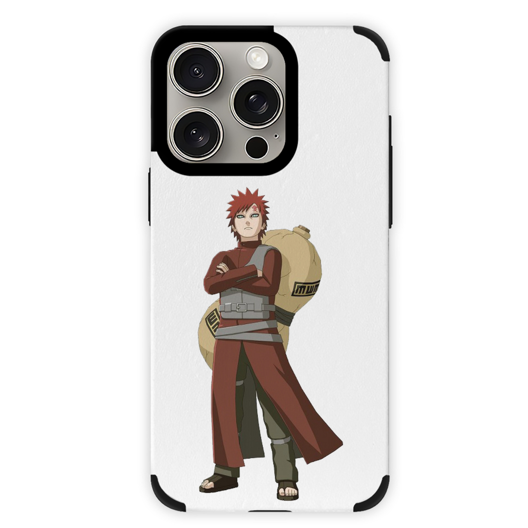 （画像用） NARUTO -ナルト- ガアラ Gaara 【iPhone15ProMax対応】 PUレザー スマホケース 耐衝撃＆黄変防止