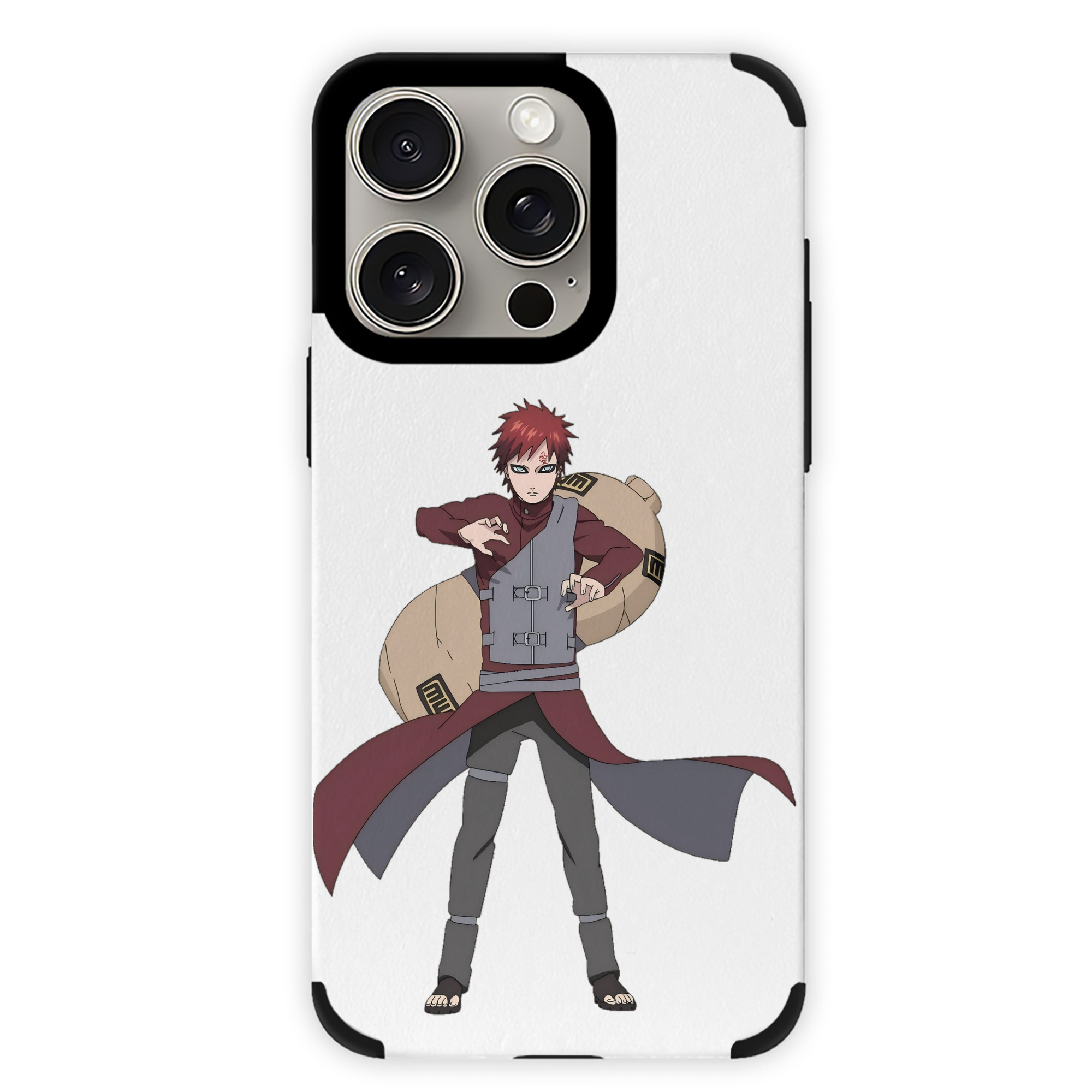 （画像用） NARUTO -ナルト- ガアラ Gaara 【iPhone15ProMax対応】 PUレザー スマホケース 耐衝撃＆黄変防止