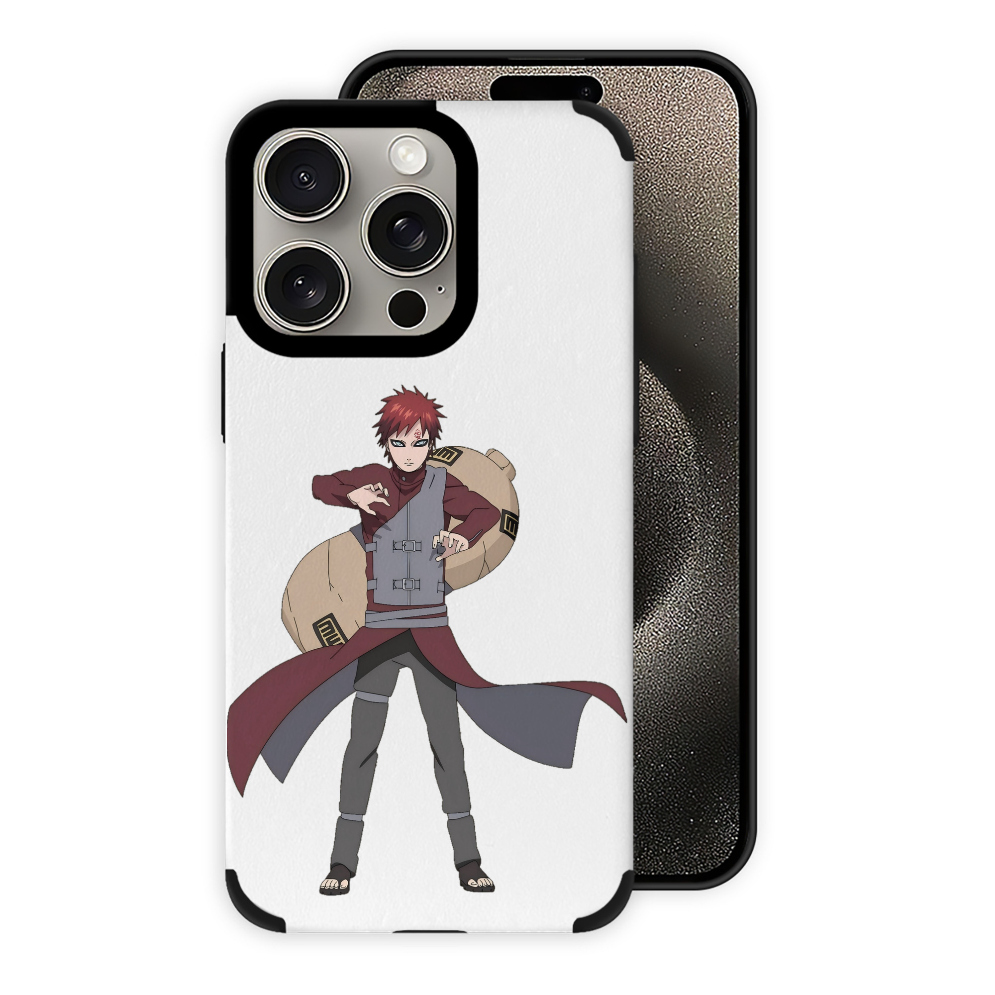 （画像用） NARUTO -ナルト- ガアラ Gaara 【iPhone15ProMax対応】 PUレザー スマホケース 耐衝撃＆黄変防止