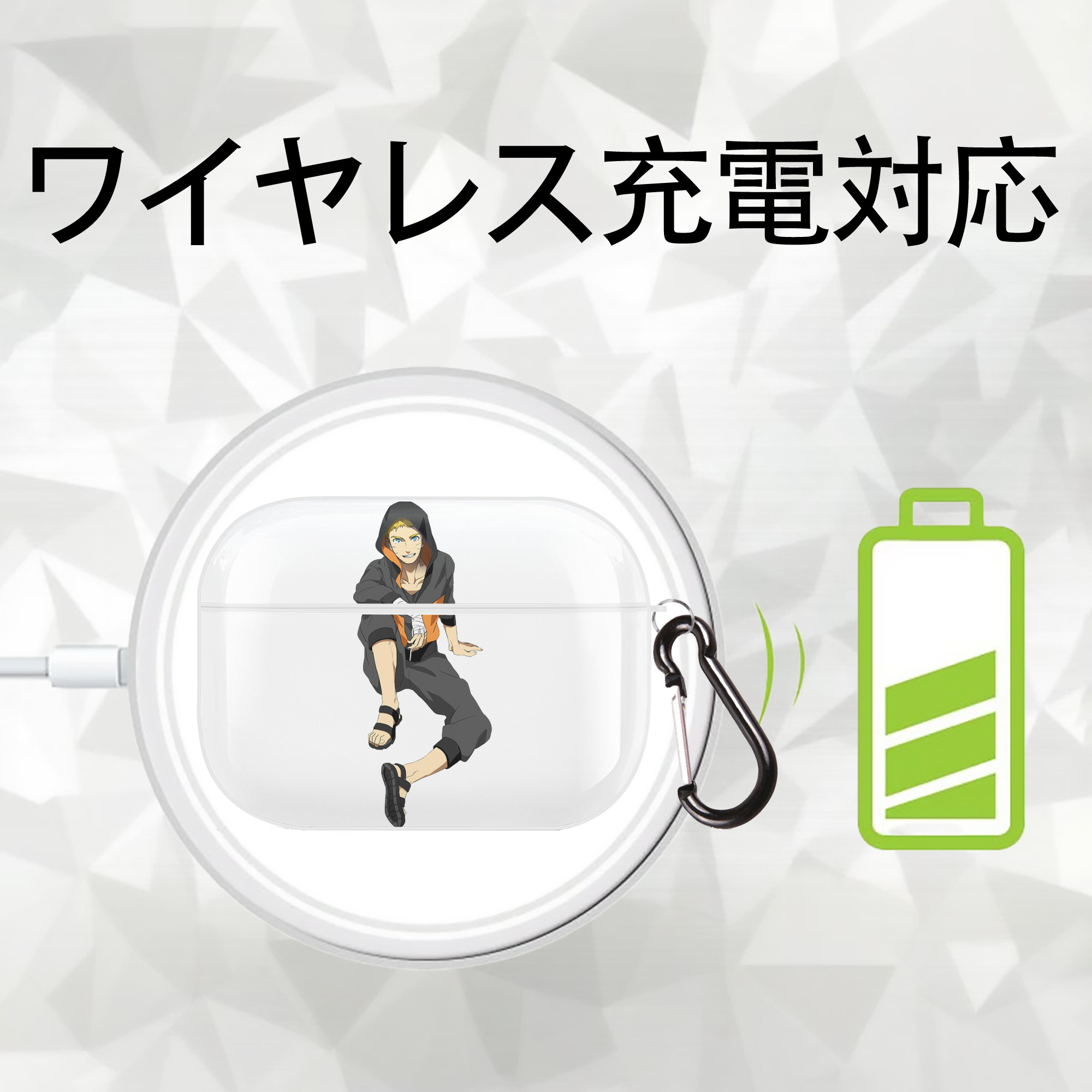 NARUTO -ナルト- うずまき ナルト Uzumaki Naruto 【AirPods Pro用】ハードシェル保護ケース 耐衝撃・防指紋・カラビナ付き商品仕様