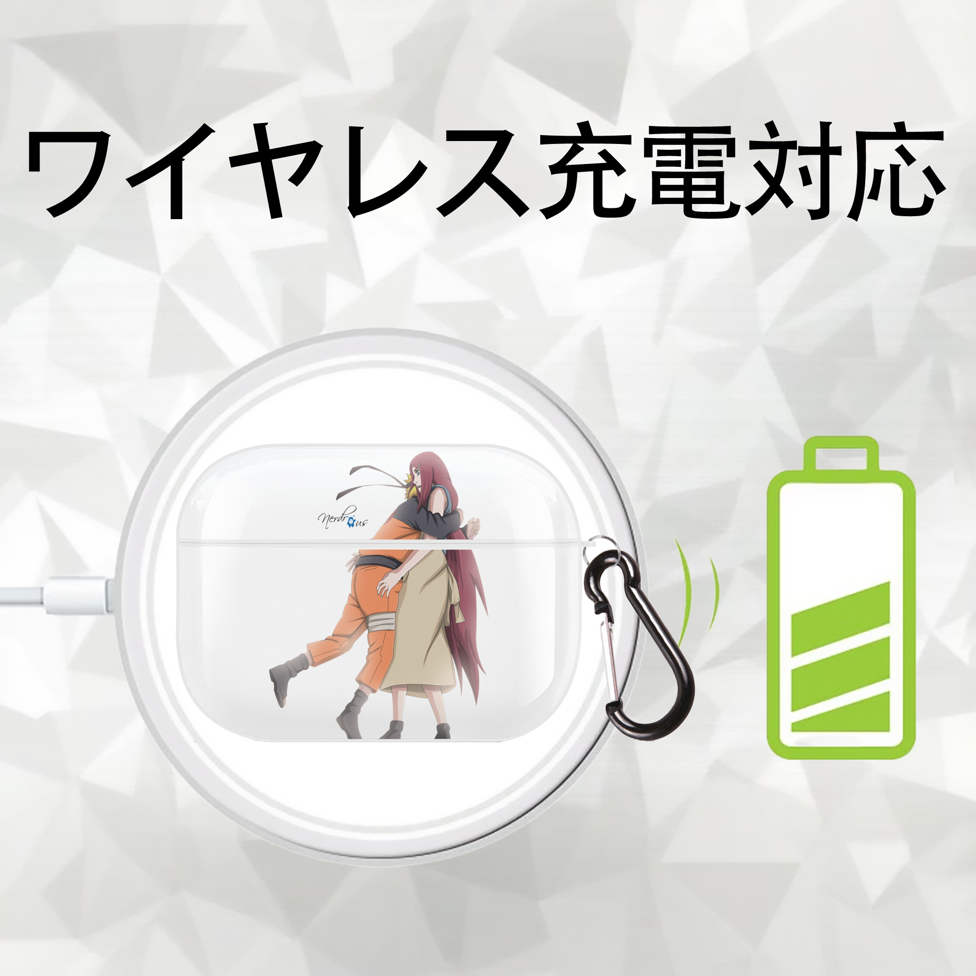 NARUTO -ナルト- うずまき ナルト Uzumaki Naruto 【AirPods Pro用】ハードシェル保護ケース 耐衝撃・防指紋・カラビナ付き商品仕様