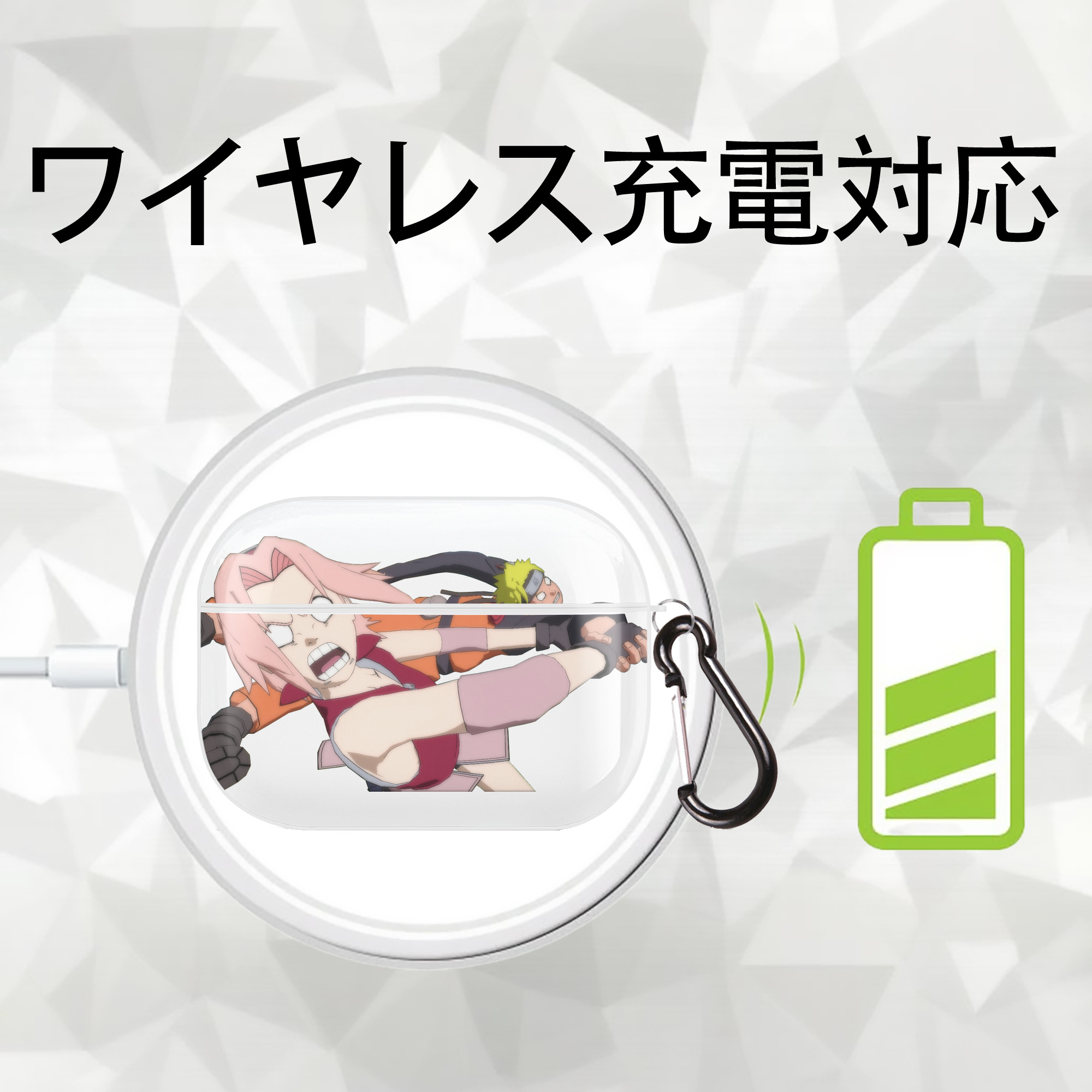 NARUTO -ナルト- 春野サクラ Haruno Sakura 【AirPods Pro用】ハードシェル保護ケース 耐衝撃・防指紋・カラビナ付き商品仕様
