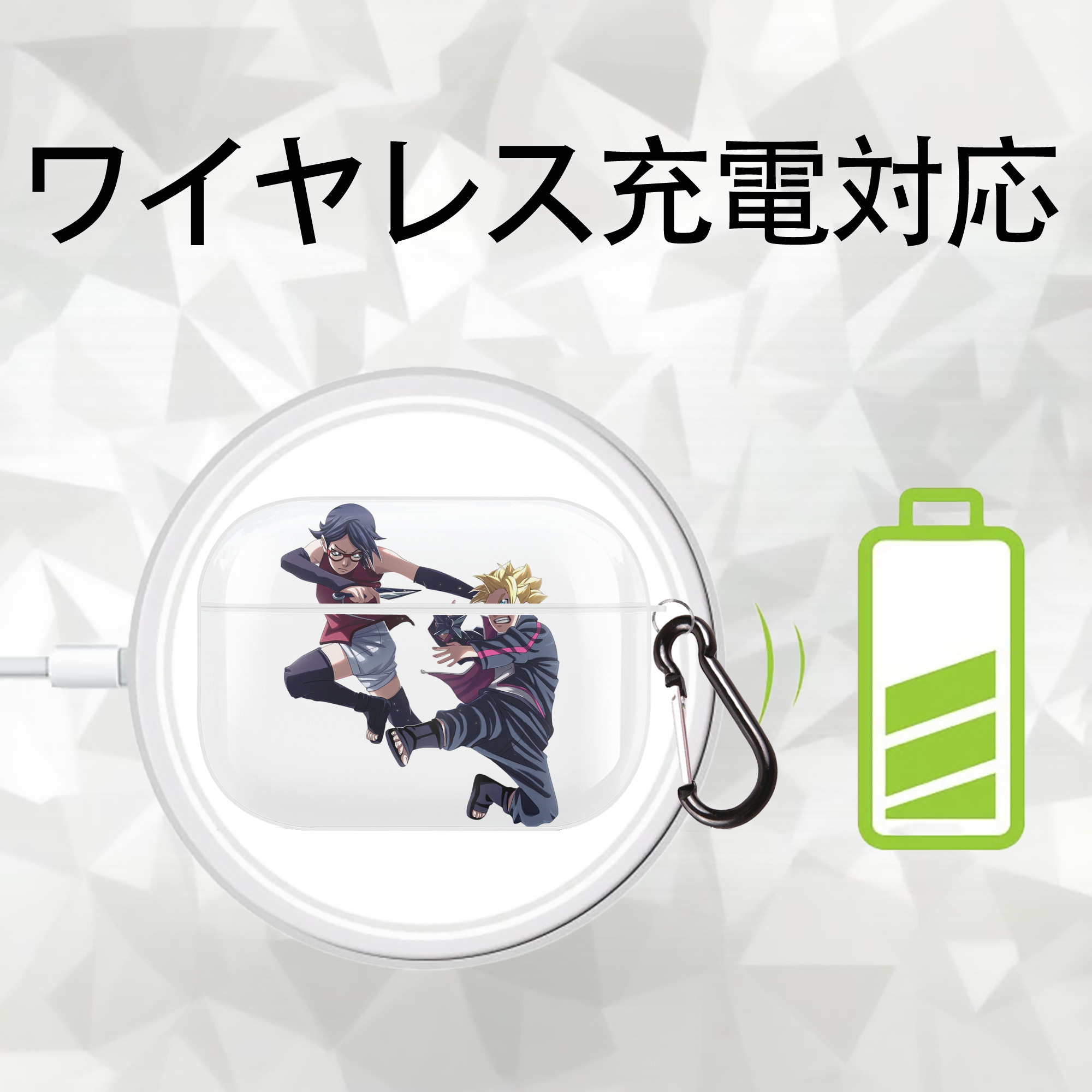 NARUTO -ナルト- うちは サラダ Uchiha Sarada 【AirPods Pro用】ハードシェル保護ケース 耐衝撃・防指紋・カラビナ付き商品仕様