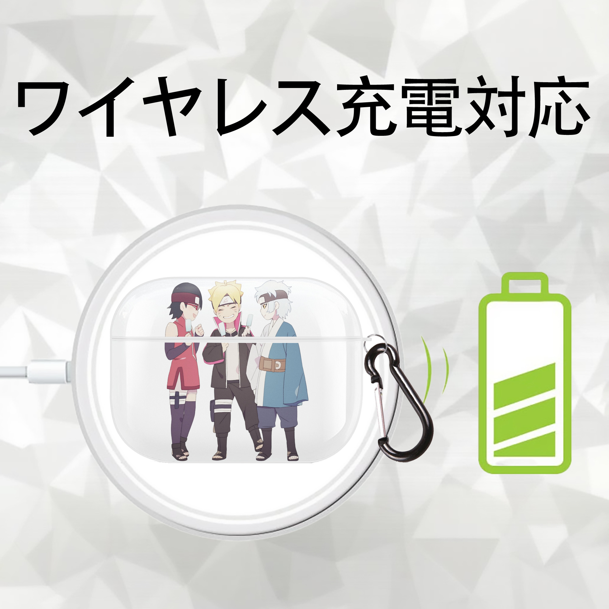 NARUTO -ナルト- うちは サラダ Uchiha Sarada 【AirPods Pro用】ハードシェル保護ケース 耐衝撃・防指紋・カラビナ付き商品仕様