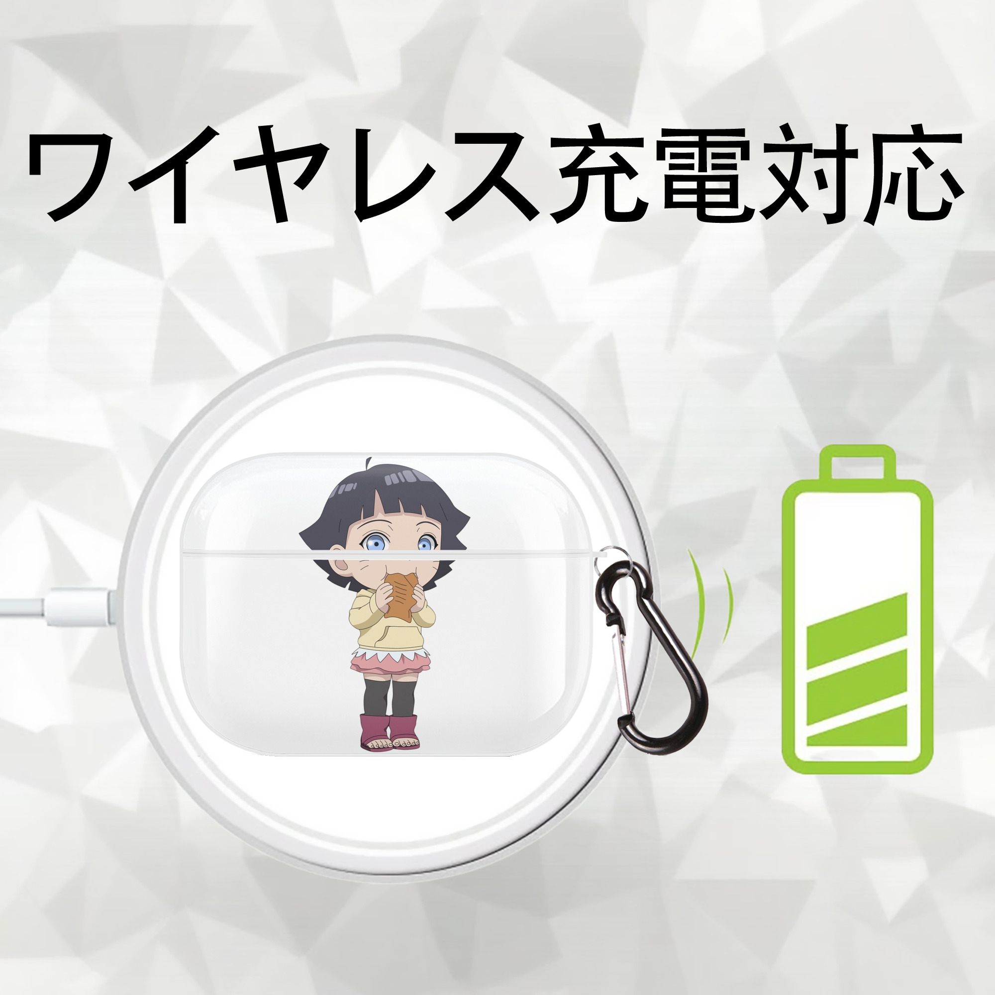 NARUTO -ナルト- うずまき ヒマワリ Uzumaki Himawari 【AirPods Pro用】ハードシェル保護ケース 耐衝撃・防指紋・カラビナ付き商品仕様