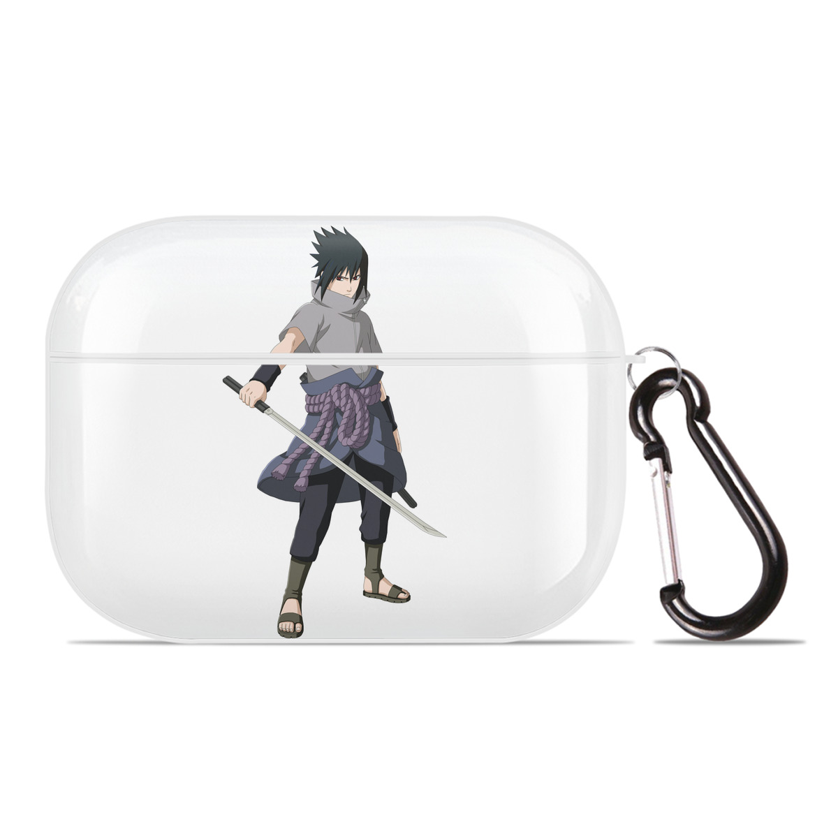 （画像用） NARUTO -ナルト- うちは サスケ Uchiha Sasuke 【AirPods Pro用】ハードシェル保護ケース 耐衝撃・防指紋・カラビナ付き商品仕様