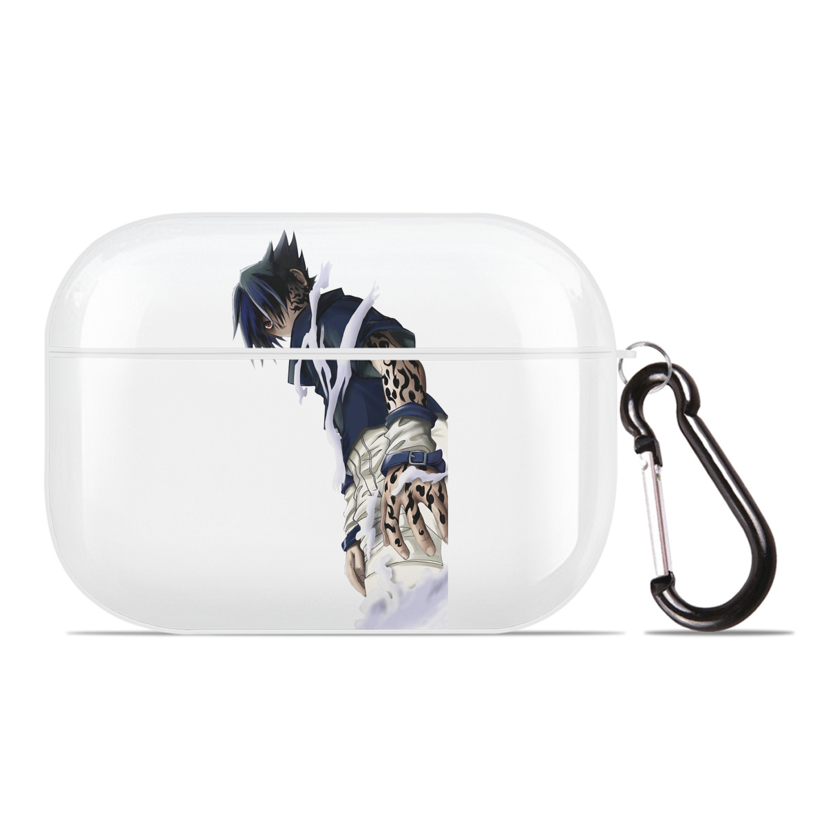 （画像用） NARUTO -ナルト- うちは サスケ Uchiha Sasuke 【AirPods Pro用】ハードシェル保護ケース 耐衝撃・防指紋・カラビナ付き商品仕様
