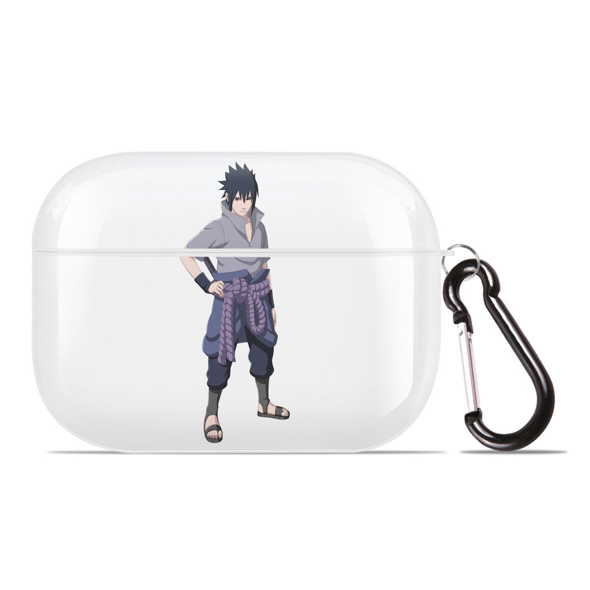 （画像用） NARUTO -ナルト- うちは サスケ Uchiha Sasuke 【AirPods Pro用】ハードシェル保護ケース 耐衝撃・防指紋・カラビナ付き商品仕様