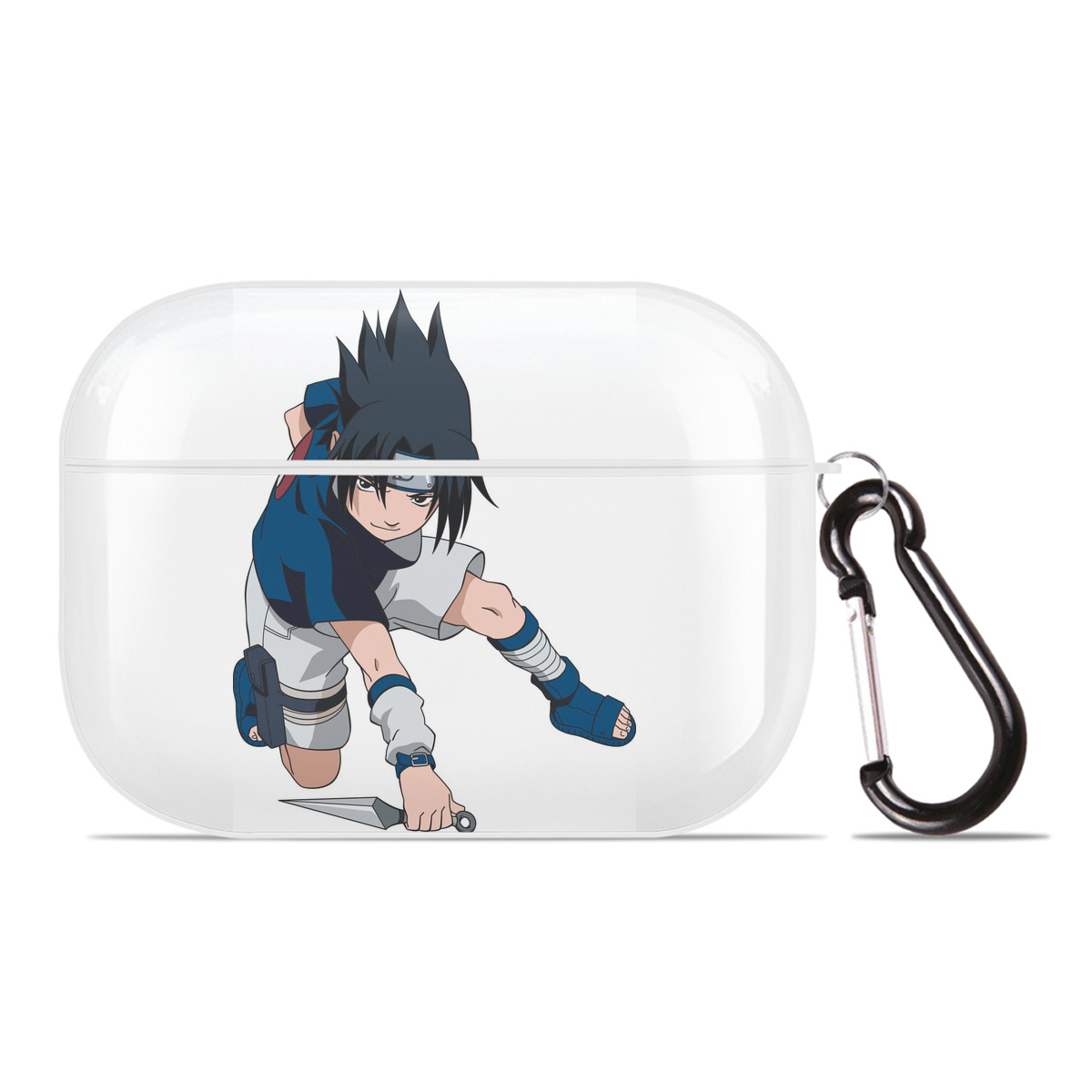 （画像用） NARUTO -ナルト- うちは サスケ Uchiha Sasuke 【AirPods Pro用】ハードシェル保護ケース 耐衝撃・防指紋・カラビナ付き商品仕様