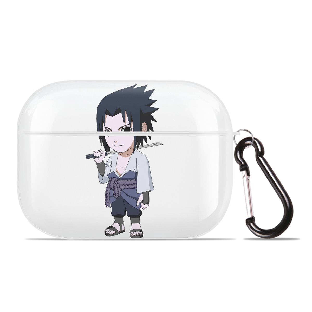 （画像用） NARUTO -ナルト- うちは サスケ Uchiha Sasuke 【AirPods Pro用】ハードシェル保護ケース 耐衝撃・防指紋・カラビナ付き商品仕様