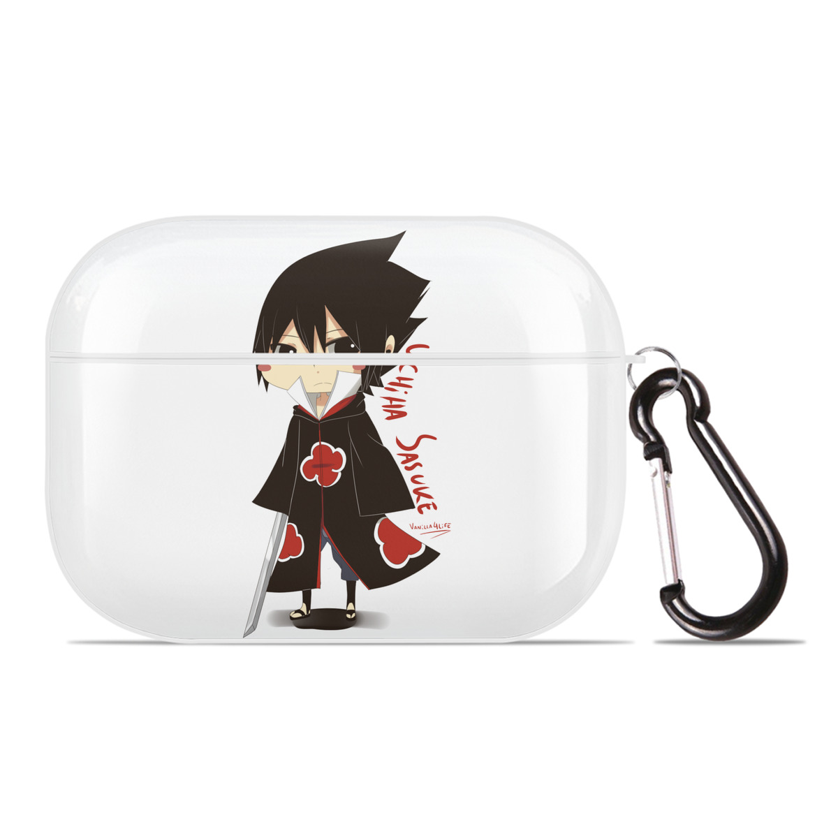 （画像用） NARUTO -ナルト- うちは サスケ Uchiha Sasuke 【AirPods Pro用】ハードシェル保護ケース 耐衝撃・防指紋・カラビナ付き商品仕様