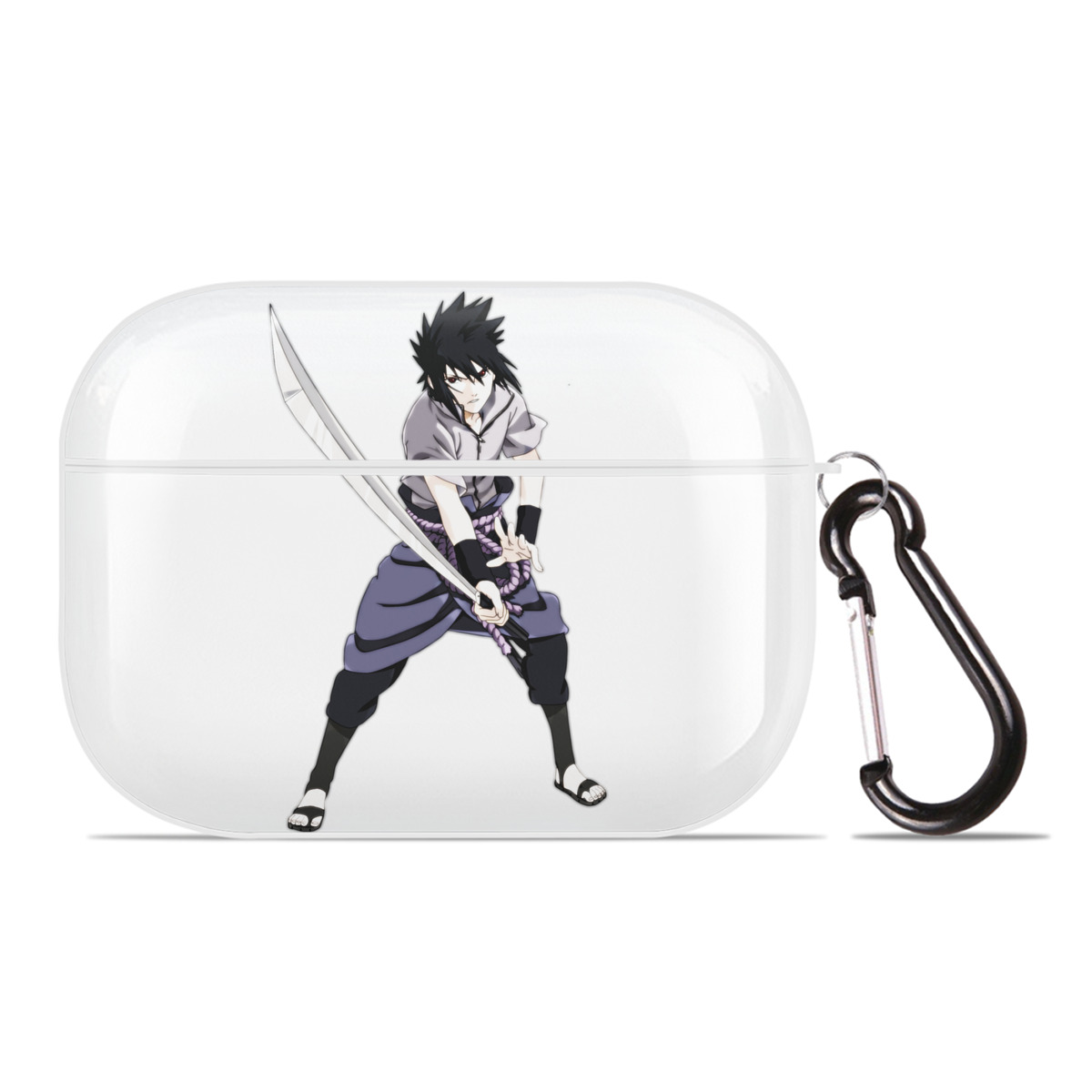 （画像用） NARUTO -ナルト- うちは サスケ Uchiha Sasuke 【AirPods Pro用】ハードシェル保護ケース 耐衝撃・防指紋・カラビナ付き商品仕様