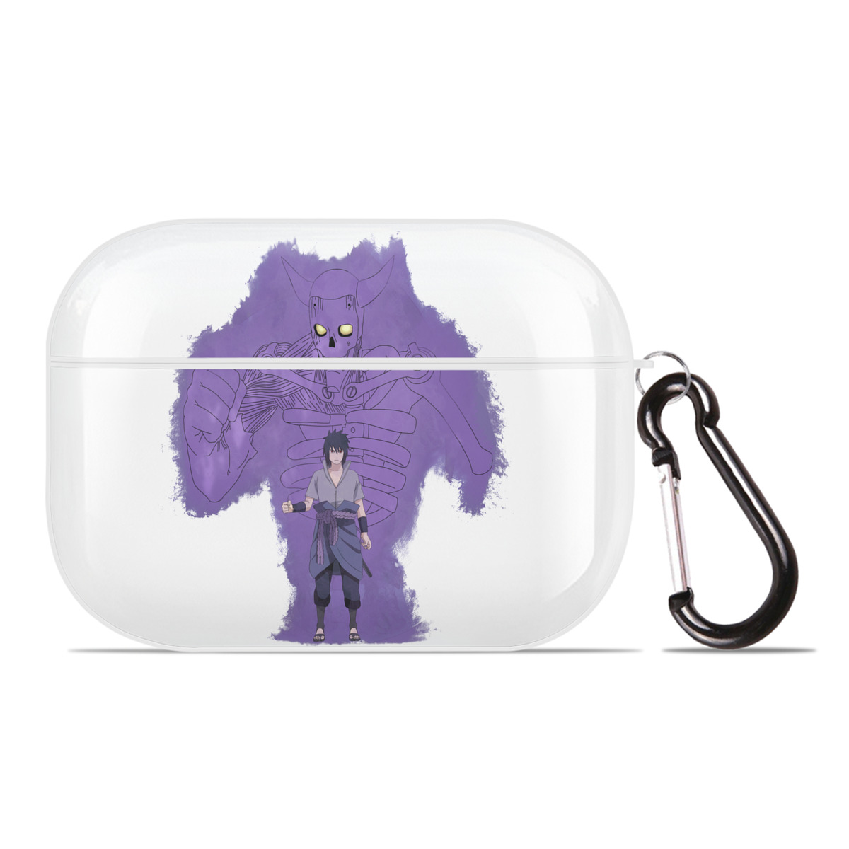 （画像用） NARUTO -ナルト- うちは サスケ Uchiha Sasuke 【AirPods Pro用】ハードシェル保護ケース 耐衝撃・防指紋・カラビナ付き商品仕様