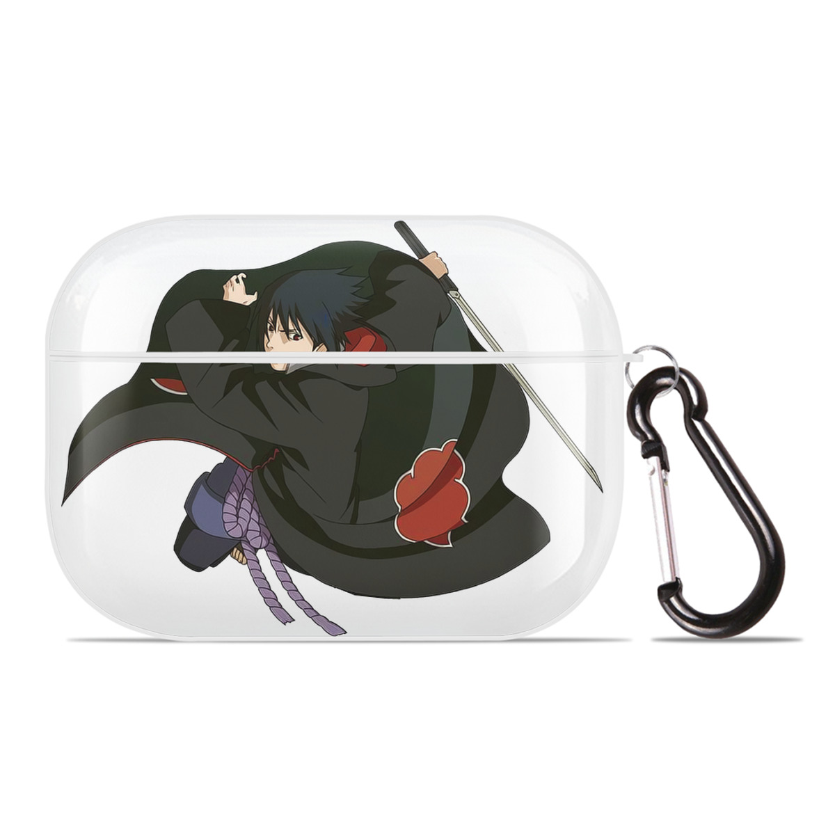 （画像用） NARUTO -ナルト- うちは サスケ Uchiha Sasuke 【AirPods Pro用】ハードシェル保護ケース 耐衝撃・防指紋・カラビナ付き商品仕様