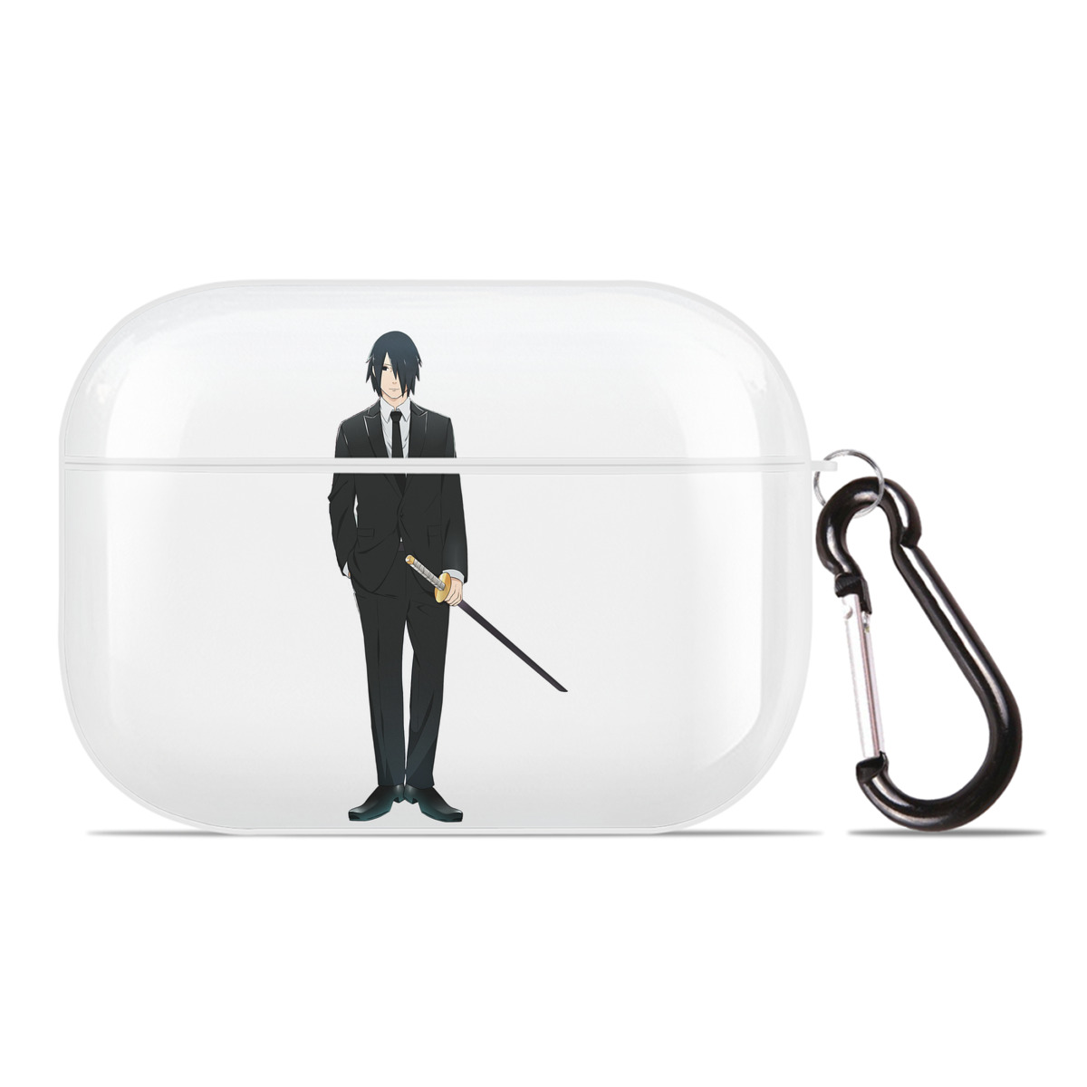 （画像用） NARUTO -ナルト- うちは サスケ Uchiha Sasuke 【AirPods Pro用】ハードシェル保護ケース 耐衝撃・防指紋・カラビナ付き商品仕様