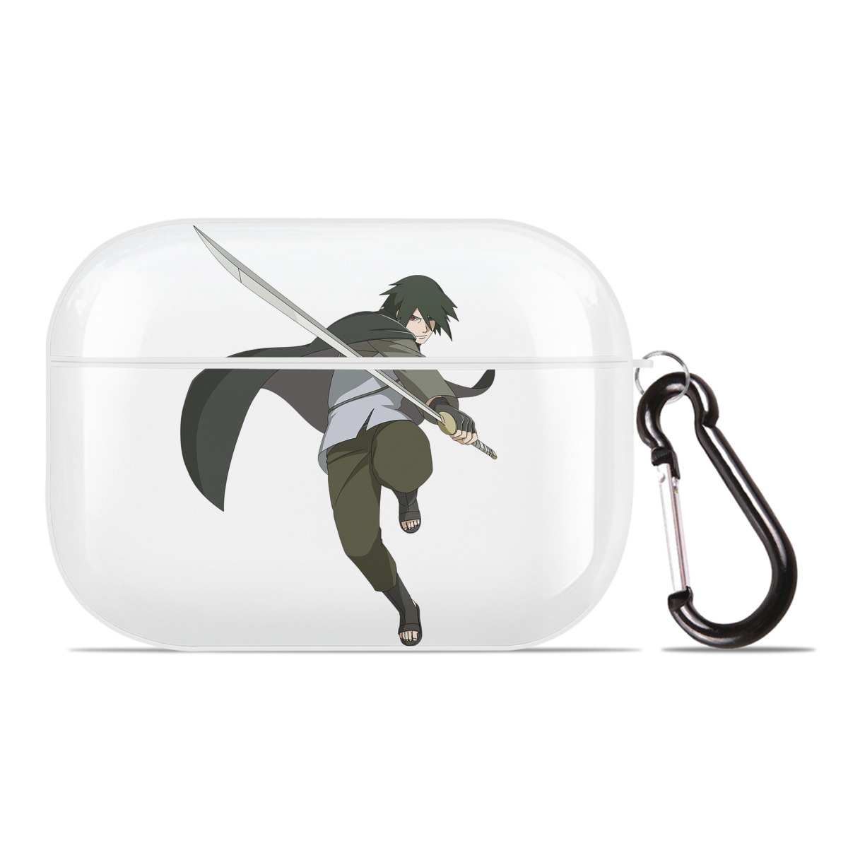 （画像用） NARUTO -ナルト- うちは サスケ Uchiha Sasuke 【AirPods Pro用】ハードシェル保護ケース 耐衝撃・防指紋・カラビナ付き商品仕様