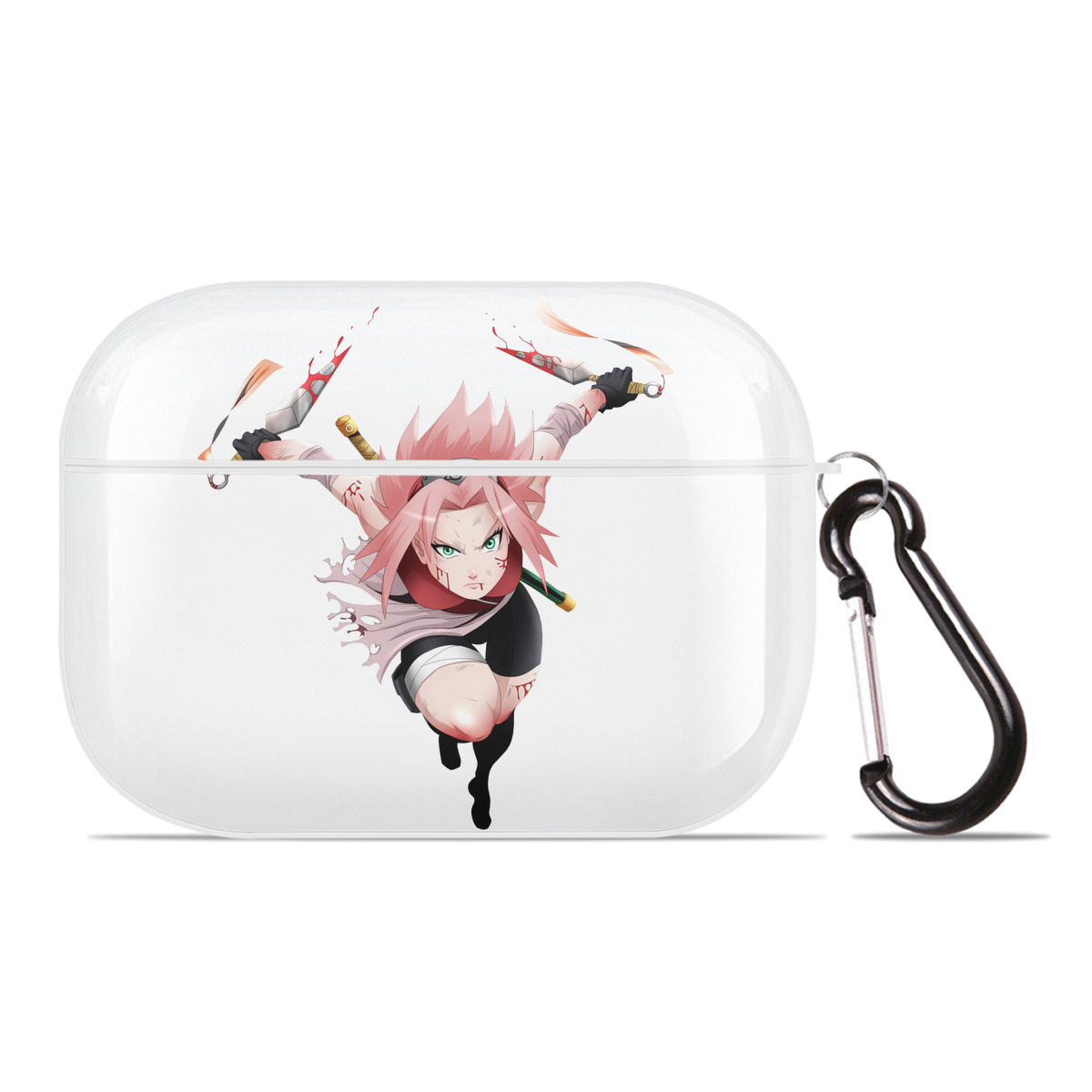 （画像用） NARUTO -ナルト- 春野サクラ Haruno Sakura 【AirPods Pro用】ハードシェル保護ケース 耐衝撃・防指紋・カラビナ付き商品仕様