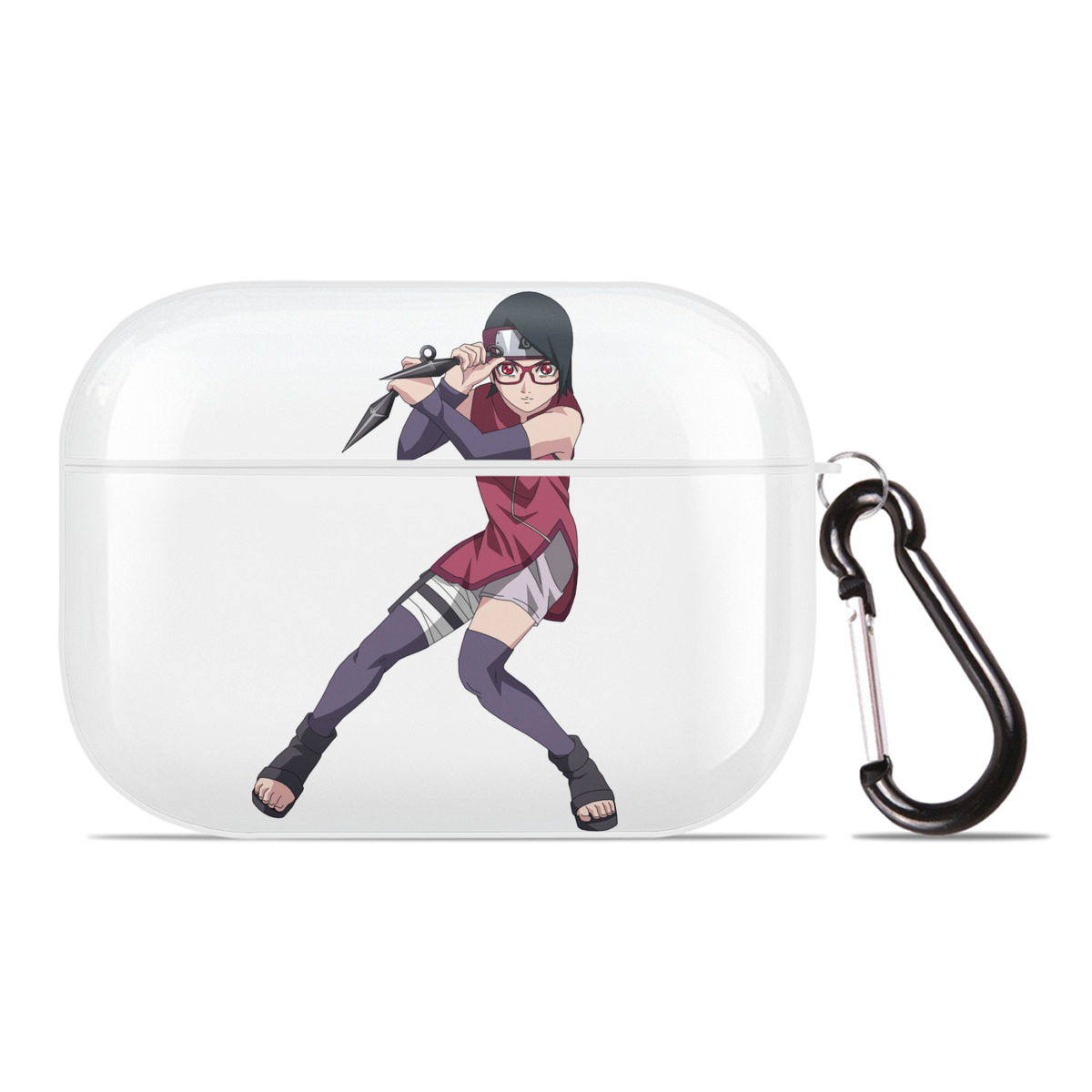 （画像用） NARUTO -ナルト- うちは サラダ Uchiha Sarada 【AirPods Pro用】ハードシェル保護ケース 耐衝撃・防指紋・カラビナ付き商品仕様