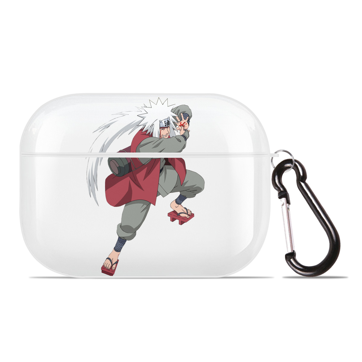 （画像用） NARUTO -ナルト- 自来也（じらいや） Jiraiya 【AirPods Pro用】ハードシェル保護ケース 耐衝撃・防指紋・カラビナ付き商品仕様