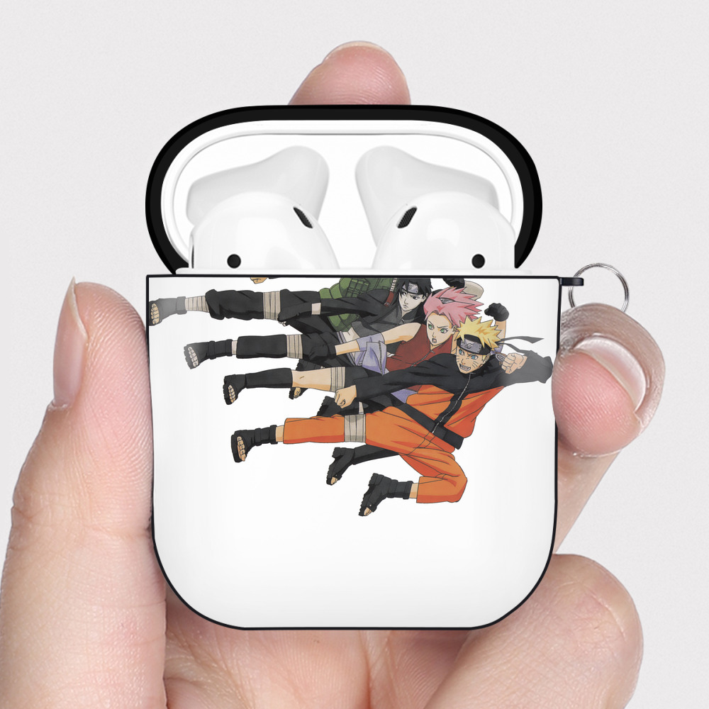（画像用） NARUTO -ナルト- うずまき ナルト Uzumaki Naruto AirPods 第2世代保護ケース ハードシェル ブラック 耐衝撃・防指紋・カラビナ付き