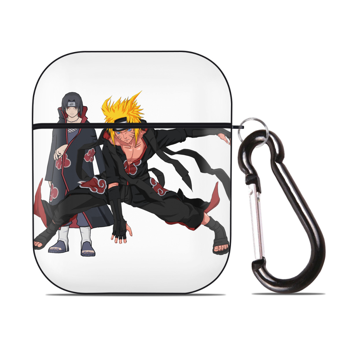（画像用） NARUTO -ナルト- うずまき ナルト Uzumaki Naruto AirPods 第2世代保護ケース ハードシェル ブラック 耐衝撃・防指紋・カラビナ付き