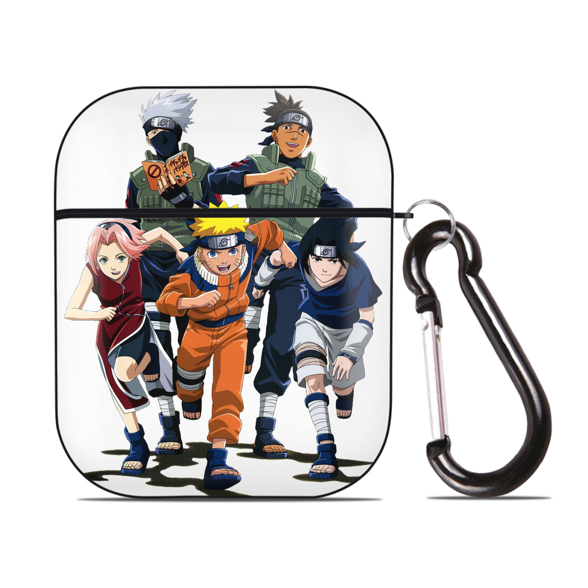 （画像用） NARUTO -ナルト- うずまき ナルト Uzumaki Naruto AirPods 第2世代保護ケース ハードシェル ブラック 耐衝撃・防指紋・カラビナ付き
