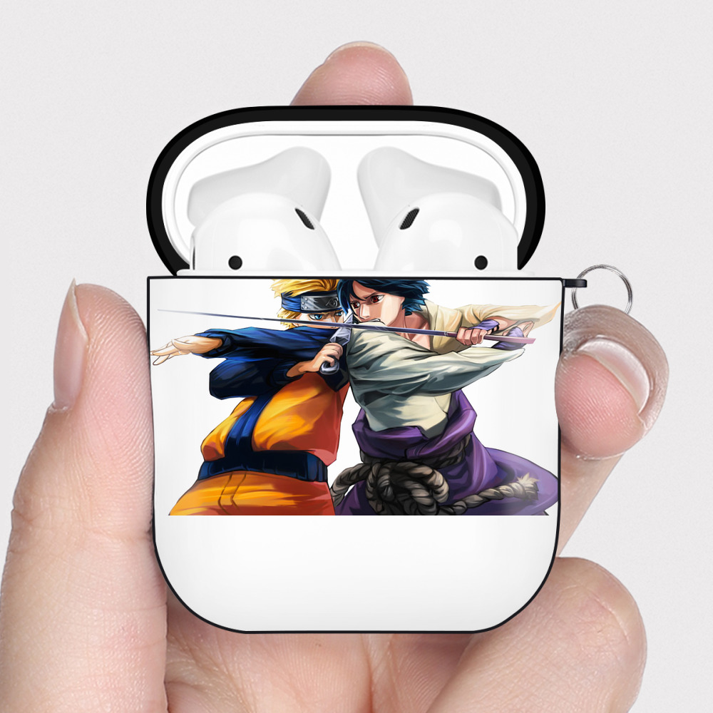 （画像用） NARUTO -ナルト- うずまき ナルト Uzumaki Naruto AirPods 第2世代保護ケース ハードシェル ブラック 耐衝撃・防指紋・カラビナ付き