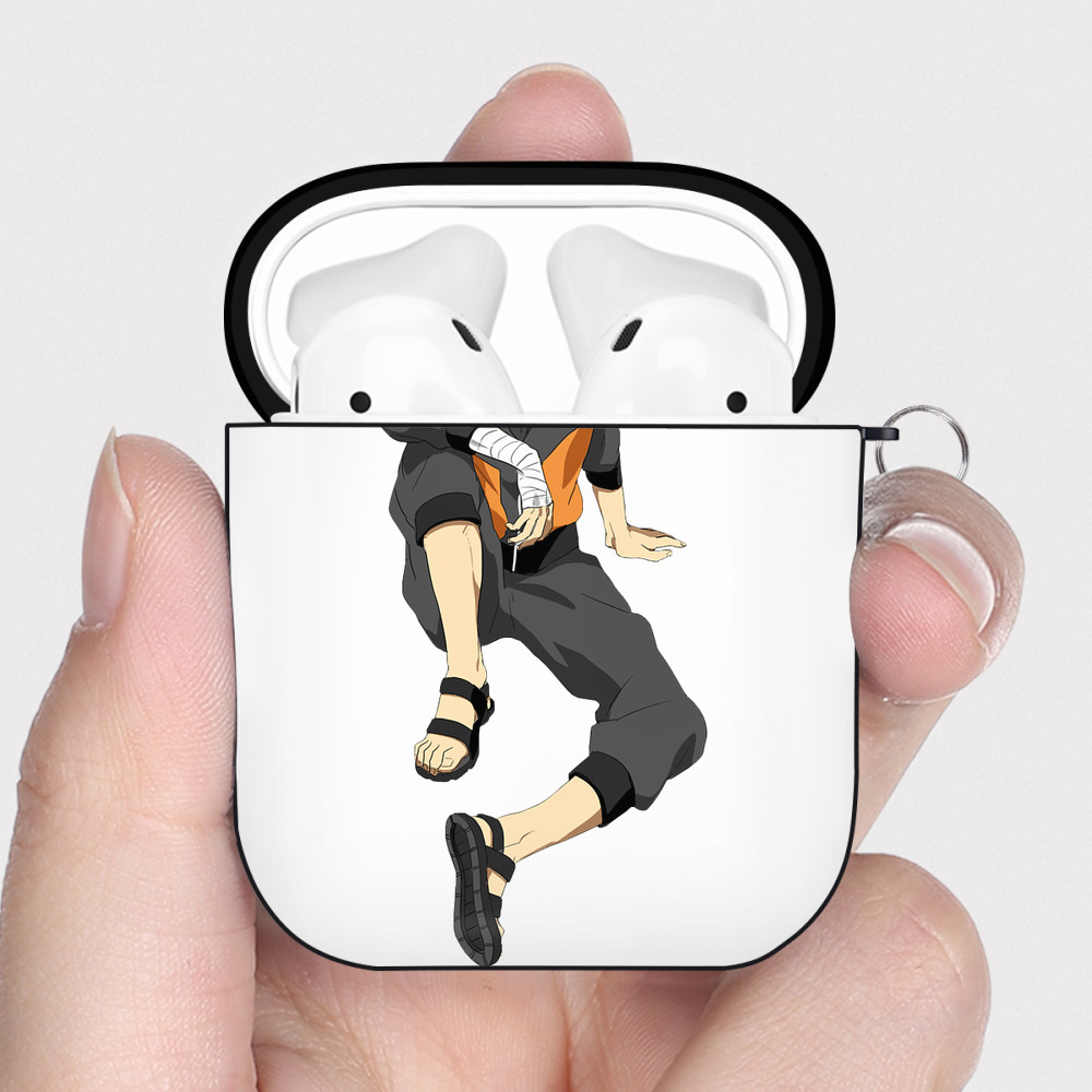（画像用） NARUTO -ナルト- うずまき ナルト Uzumaki Naruto AirPods 第2世代保護ケース ハードシェル ブラック 耐衝撃・防指紋・カラビナ付き