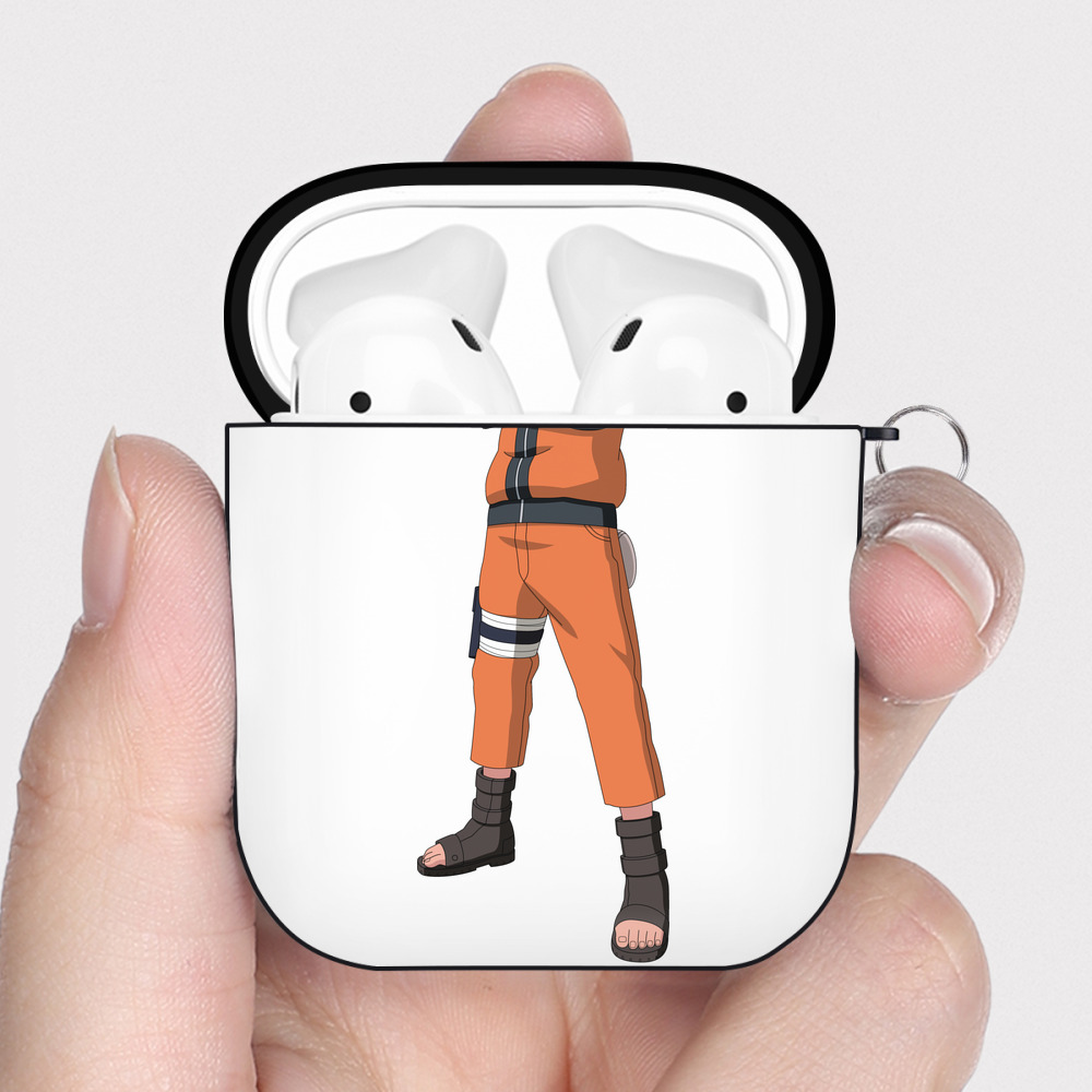 （画像用） NARUTO -ナルト- うずまき ナルト Uzumaki Naruto AirPods 第2世代保護ケース ハードシェル ブラック 耐衝撃・防指紋・カラビナ付き